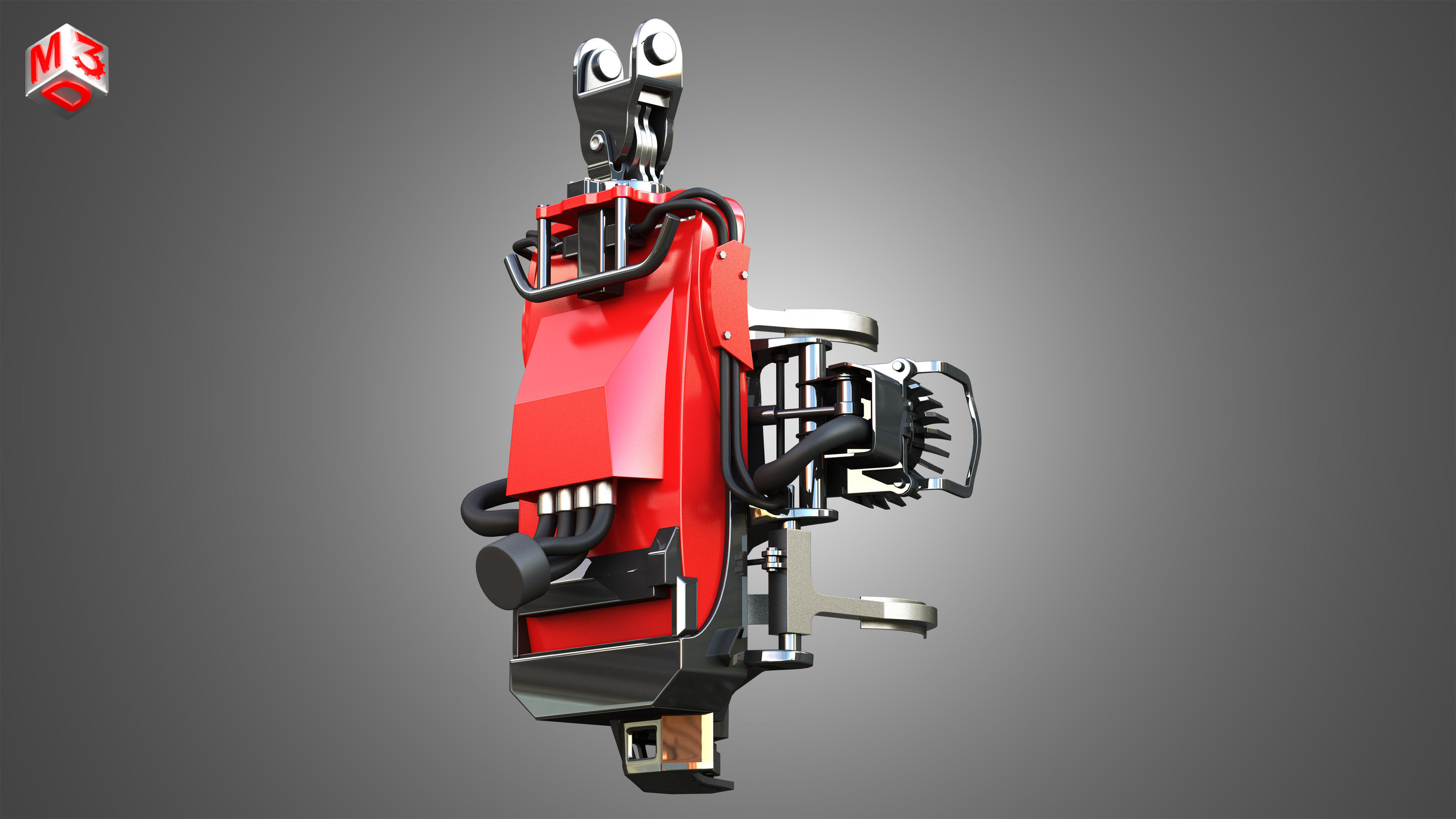 Komatsu Forestry Harvester Head 3D model_4