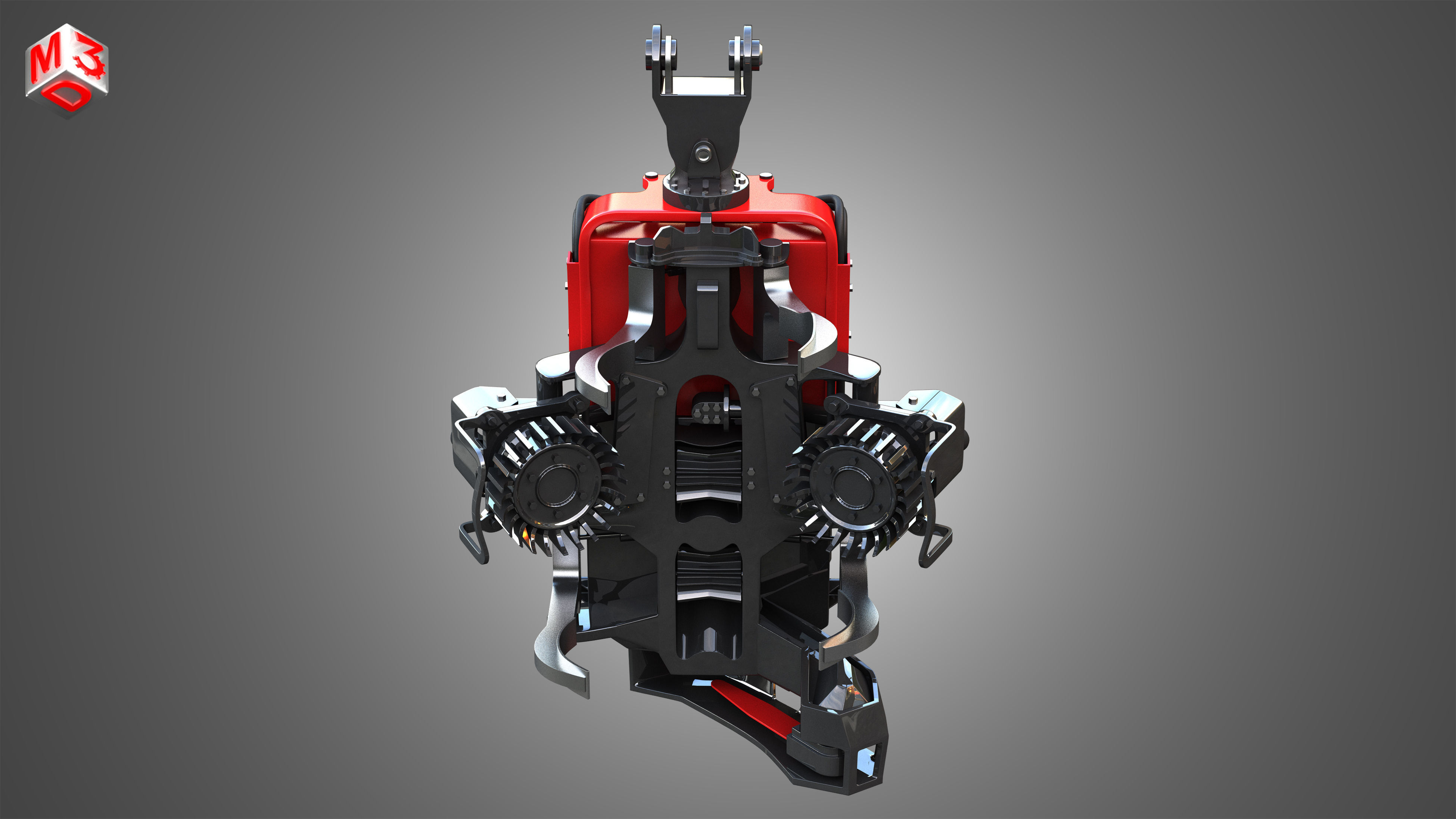 Komatsu Forestry Harvester Head 3D model_9