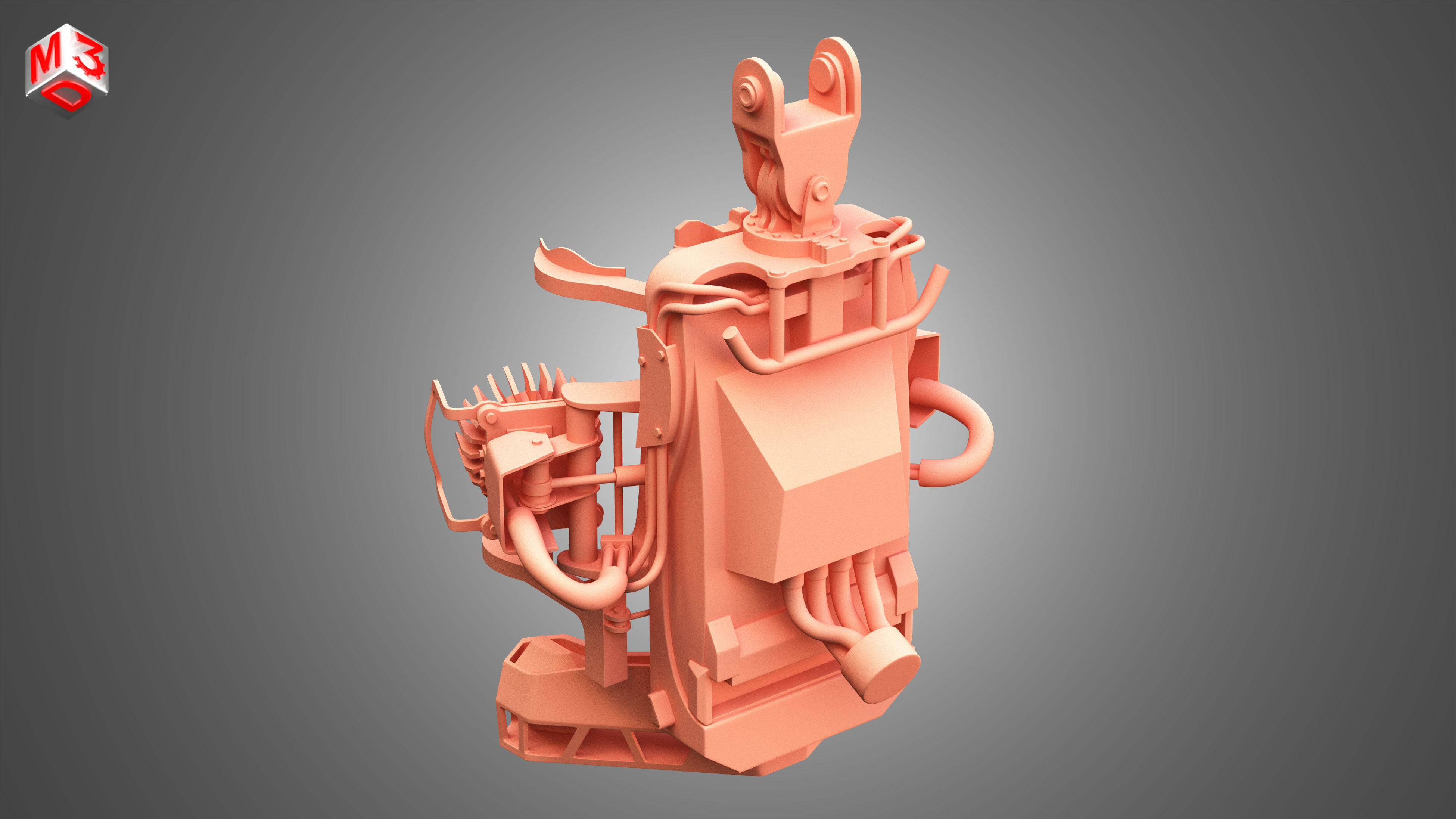 Komatsu Forestry Harvester Head 3D model_17