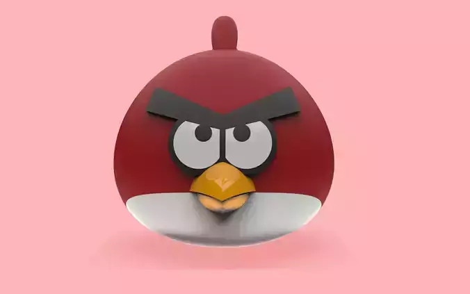 Red Angry Bird 3D print model