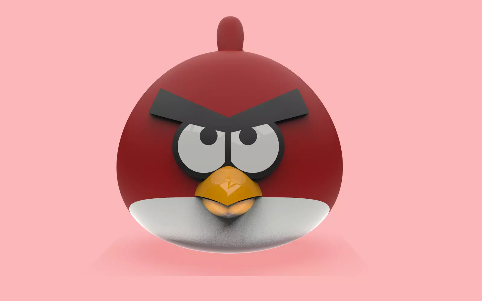 Red Angry Bird 3D print model_0