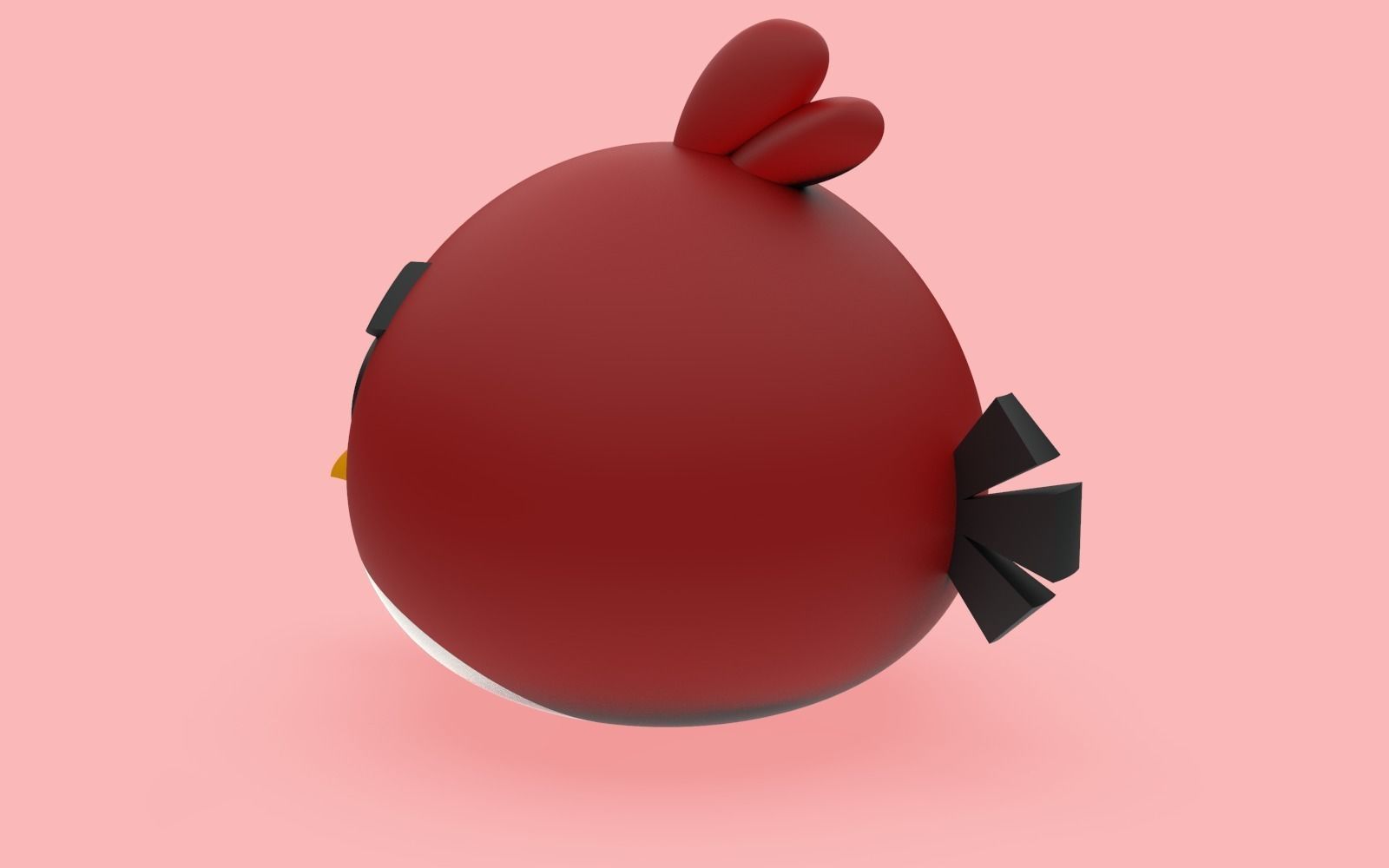 Red Angry Bird 3D print model_11