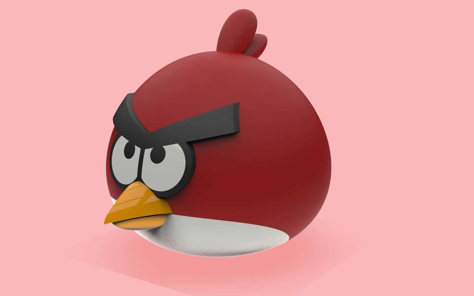 Red Angry Bird 3D print model_3
