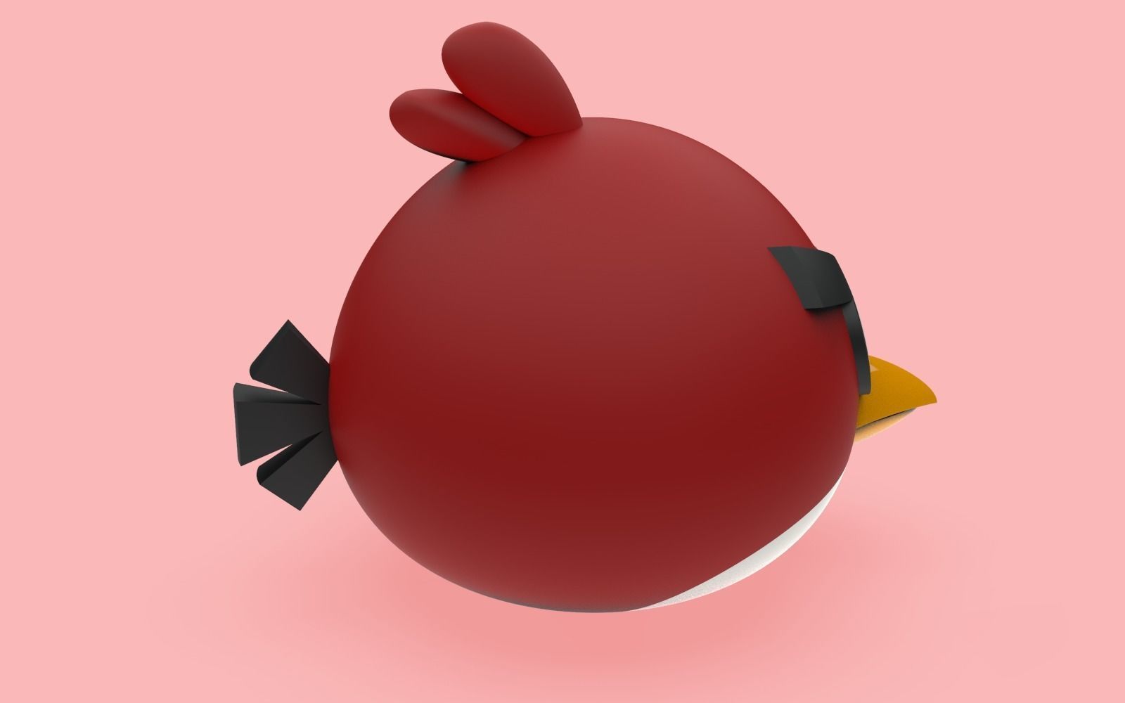 Red Angry Bird 3D print model_13