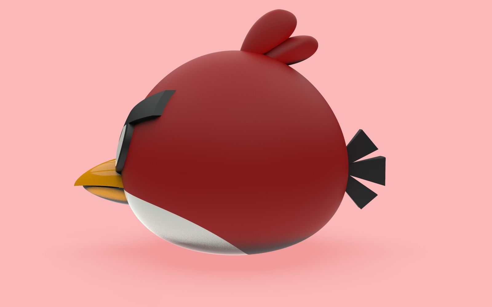 Red Angry Bird 3D print model_7