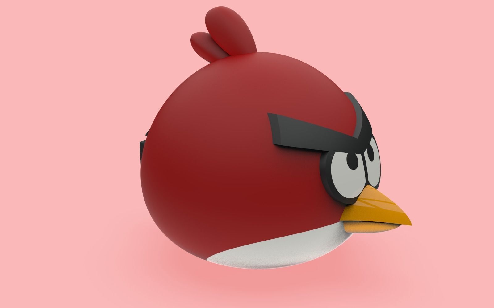 Red Angry Bird 3D print model_12