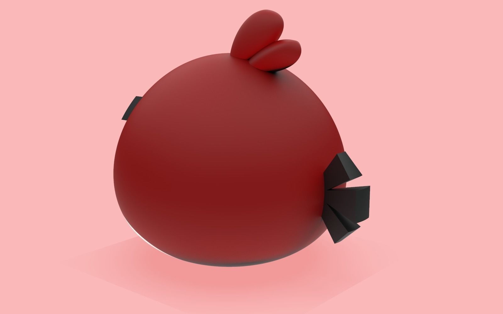 Red Angry Bird 3D print model_4