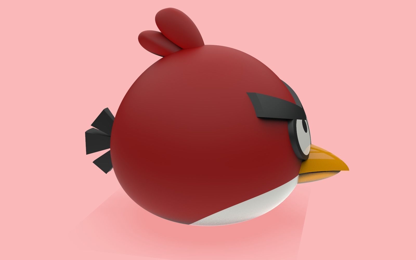 Red Angry Bird 3D print model_5
