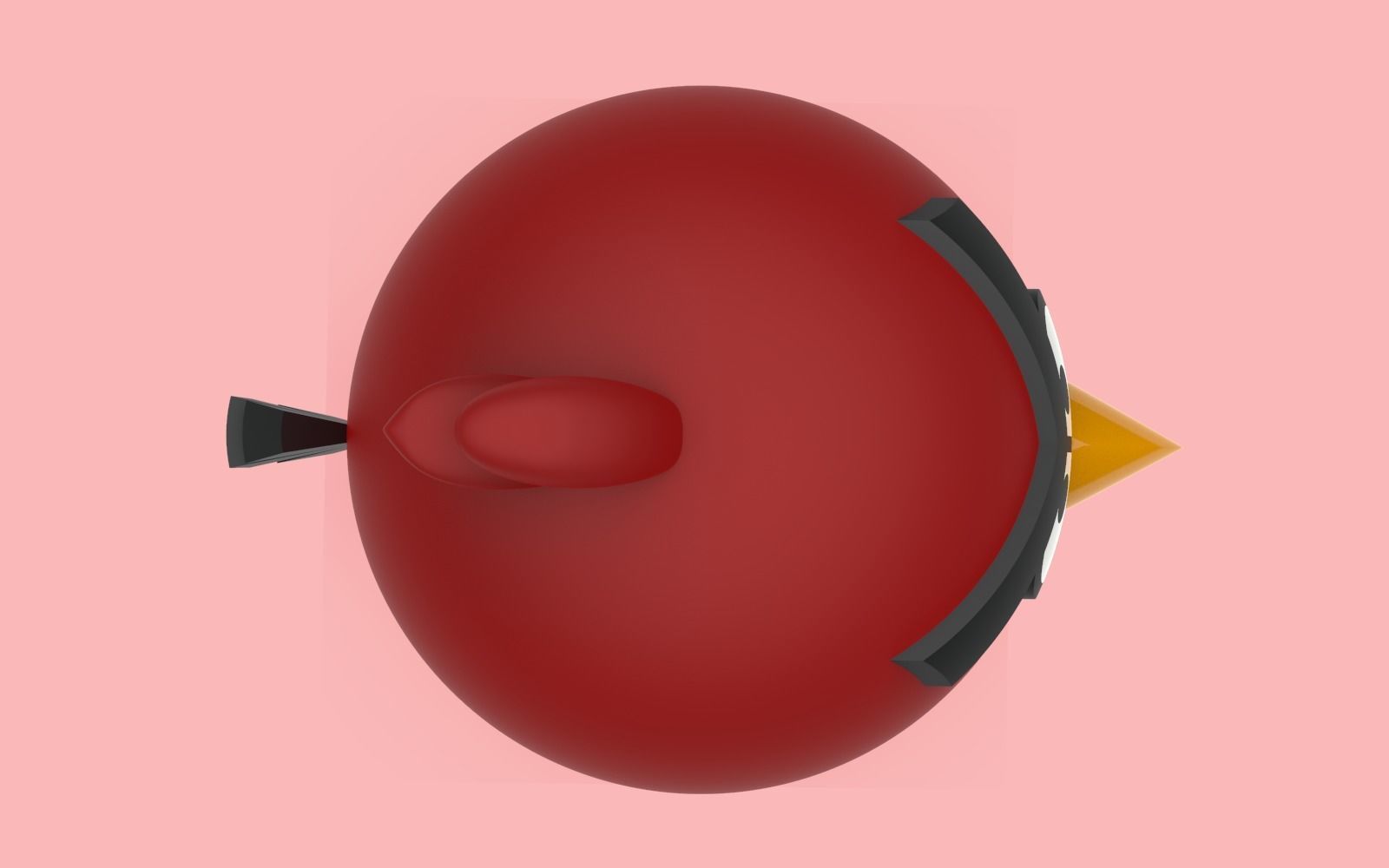 Red Angry Bird 3D print model_6