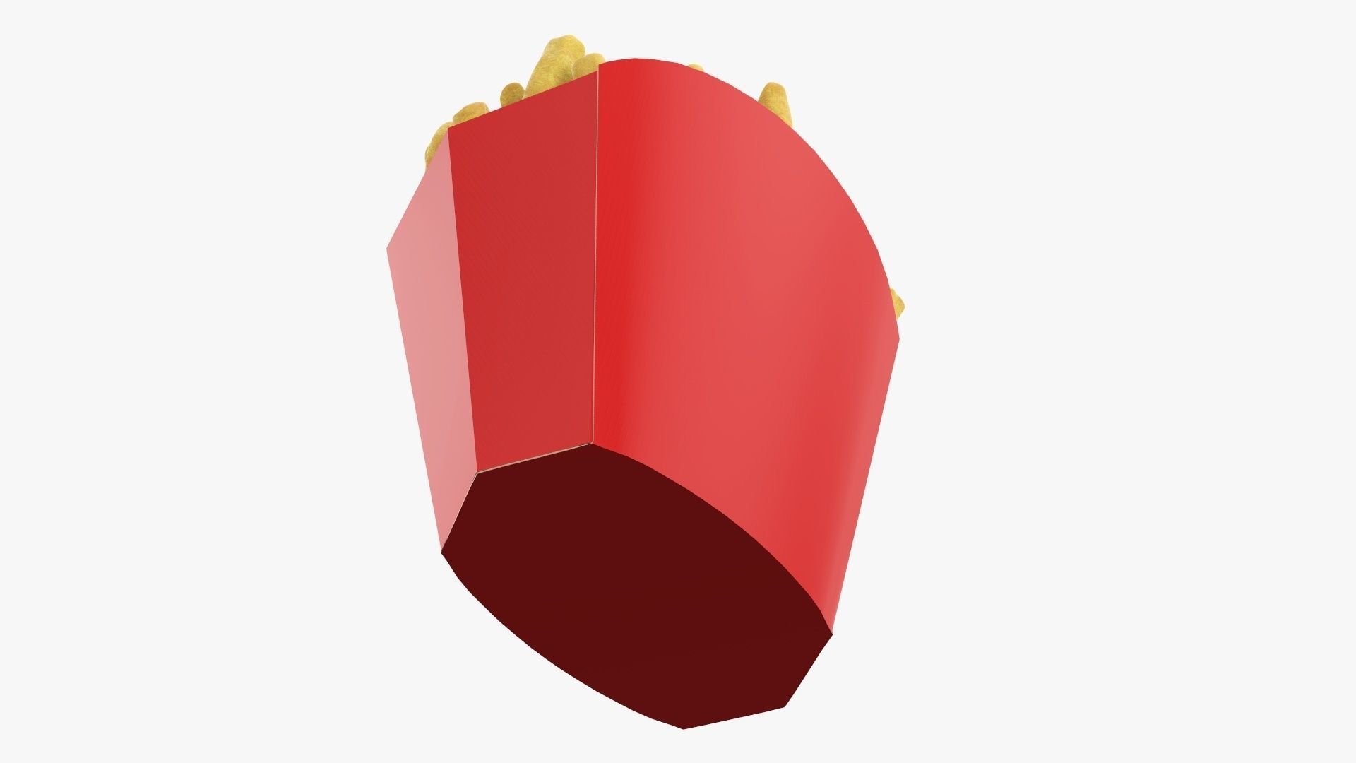 Fries french with fast food paper box 01 3D model_2