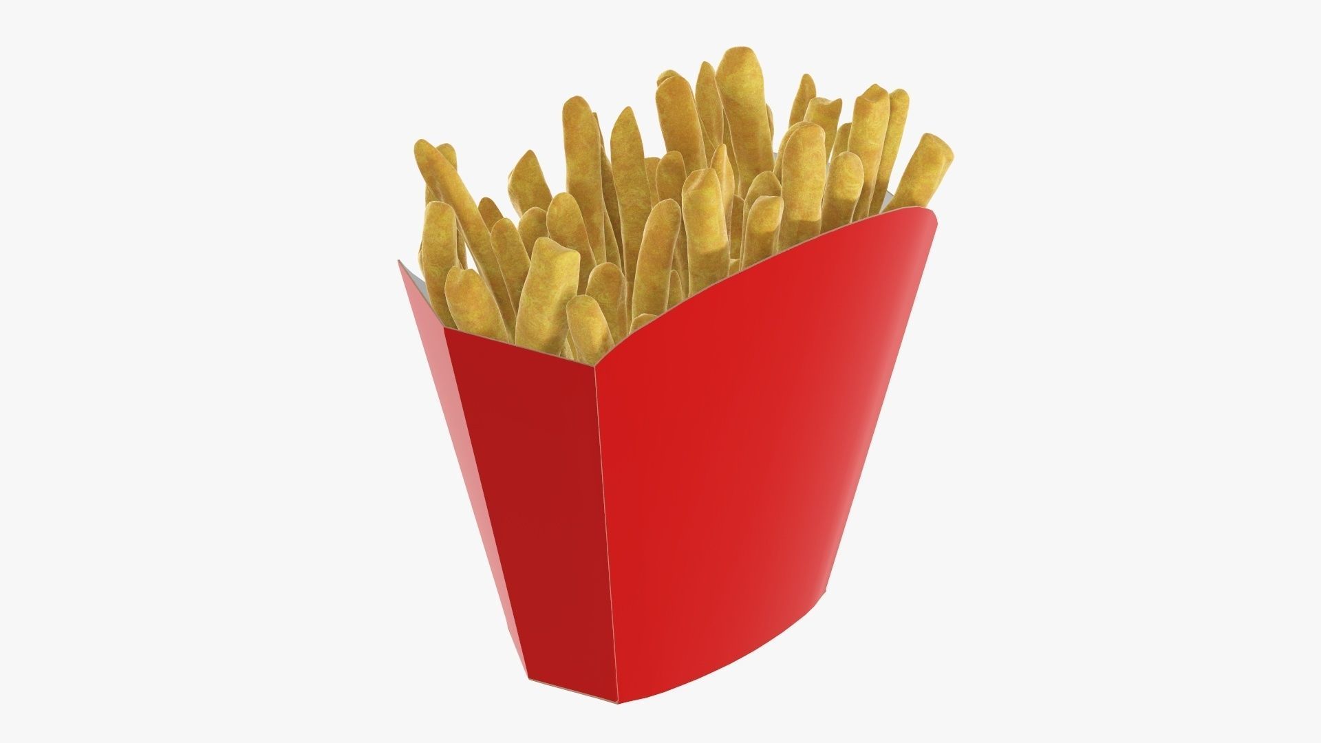 Fries french with fast food paper box 01 3D model_4