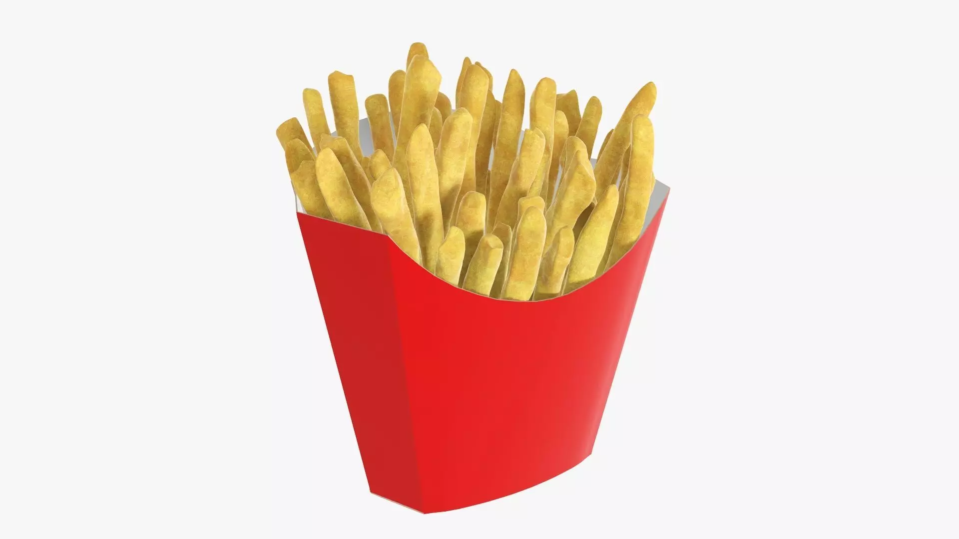 Fries french with fast food paper box 01 3D model_0
