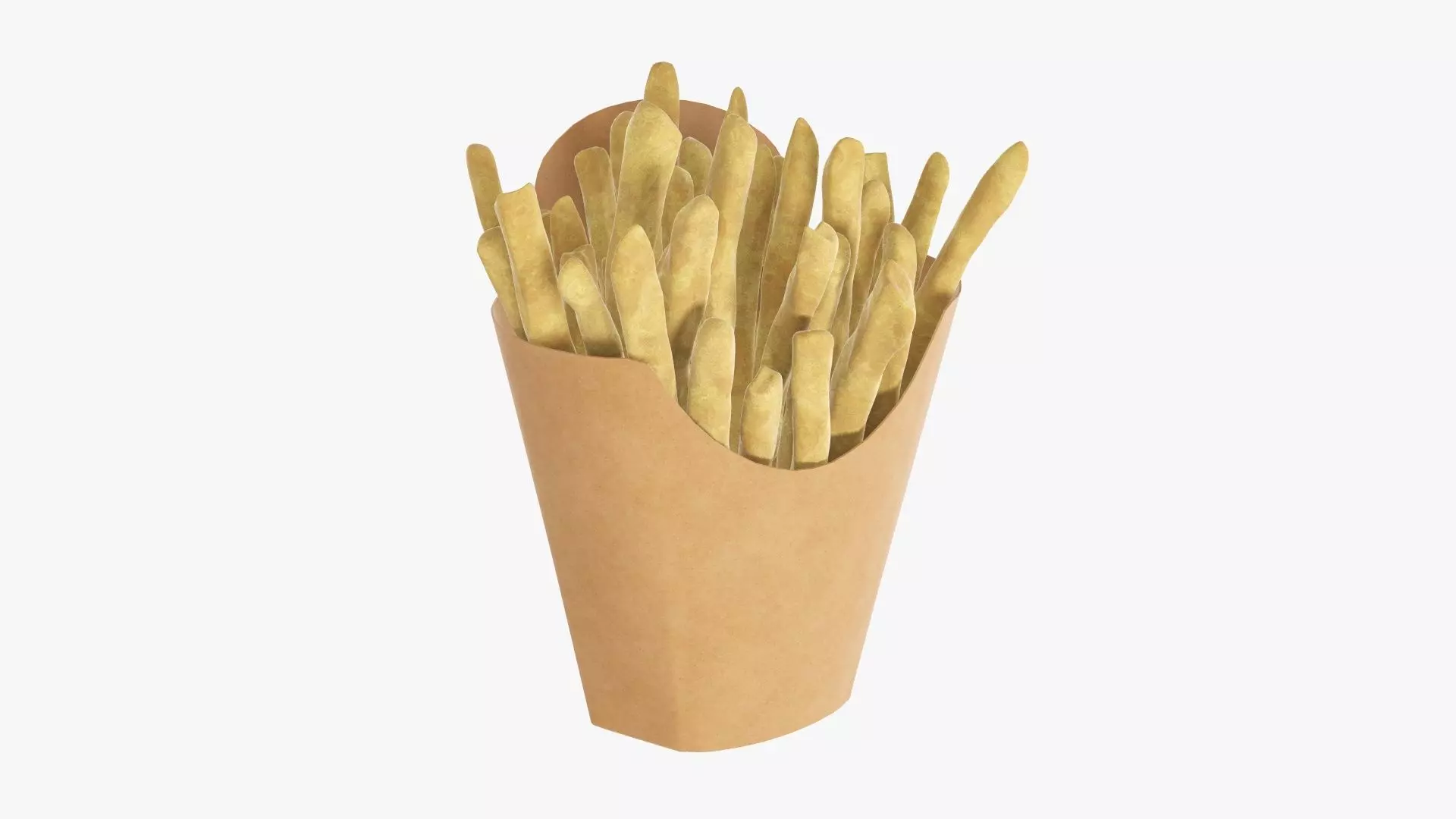 Fries french with fast food paper box 02 3D model_0