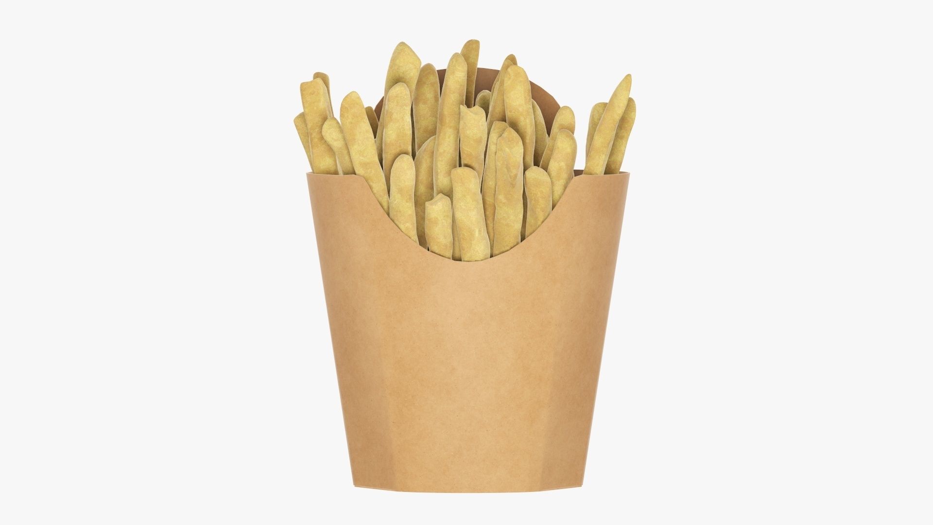 Fries french with fast food paper box 02 3D model_1