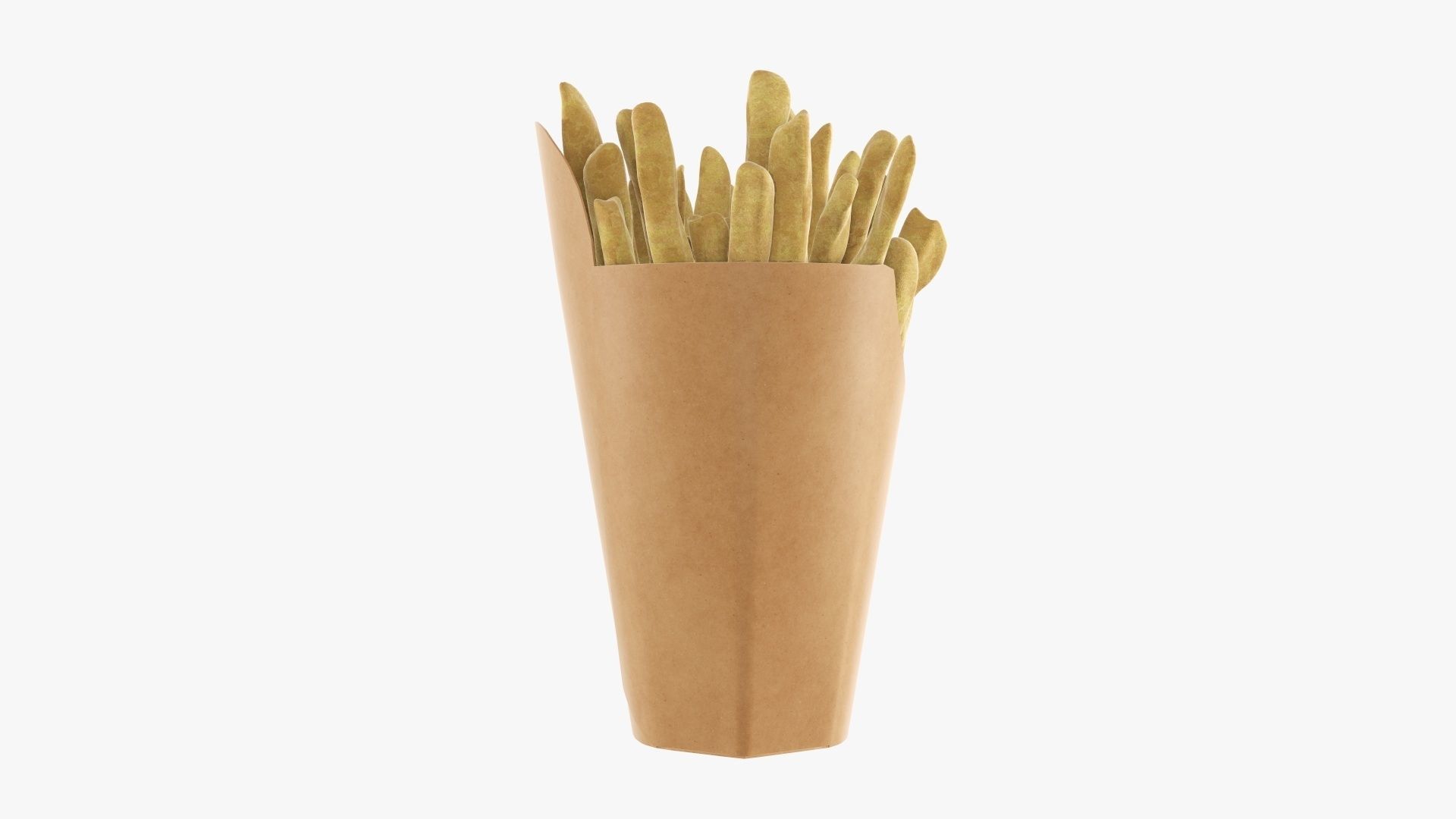 Fries french with fast food paper box 02 3D model_3