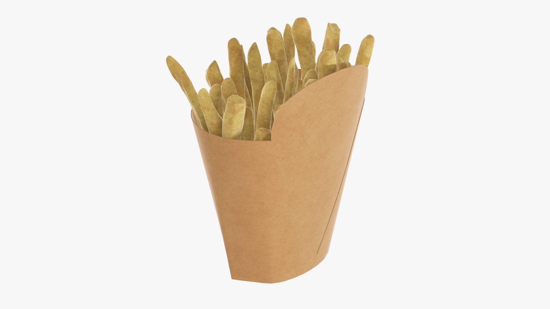 Fries french with fast food paper box 02 3D model_4