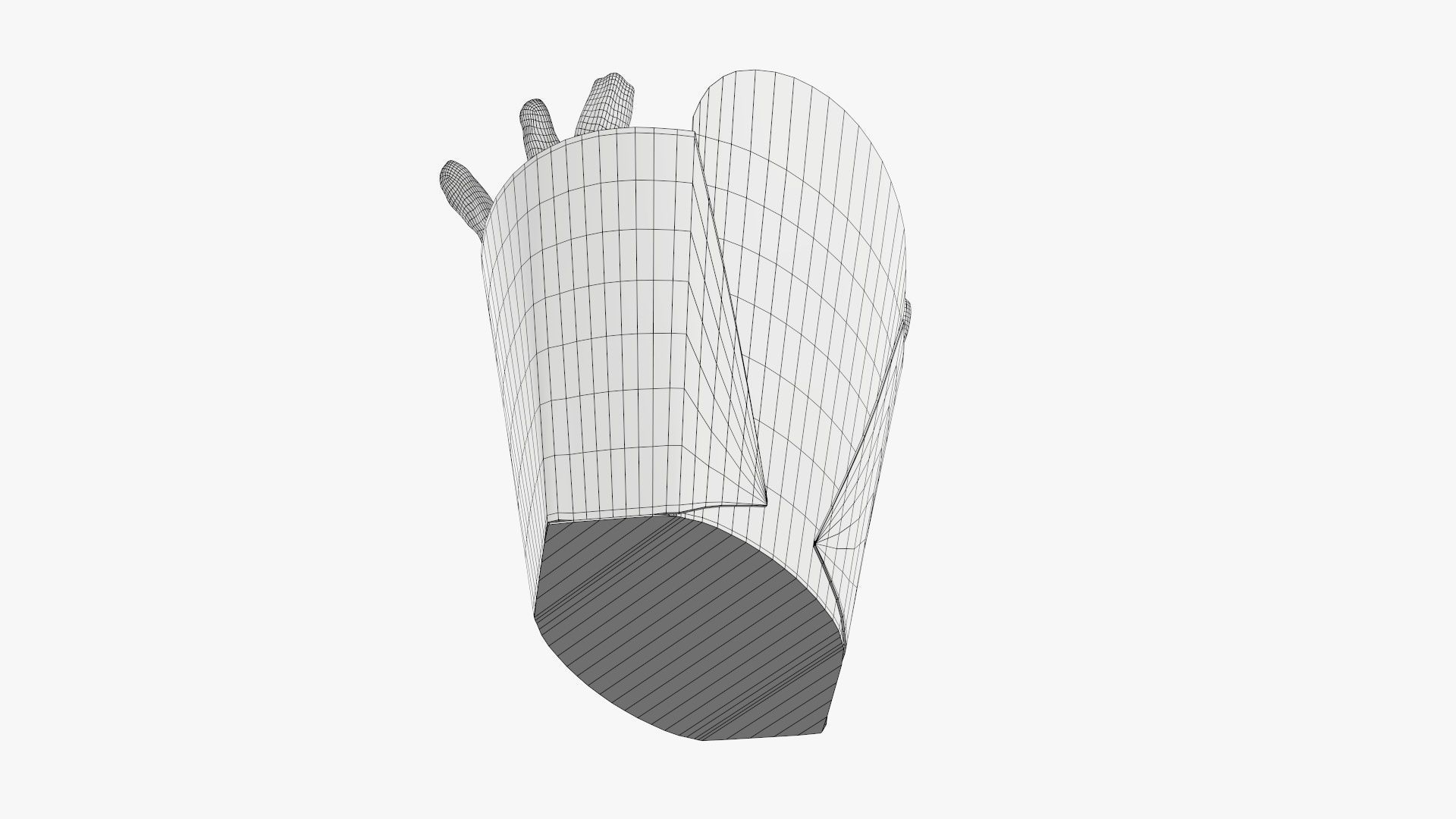 Fries french with fast food paper box 02 3D model_7