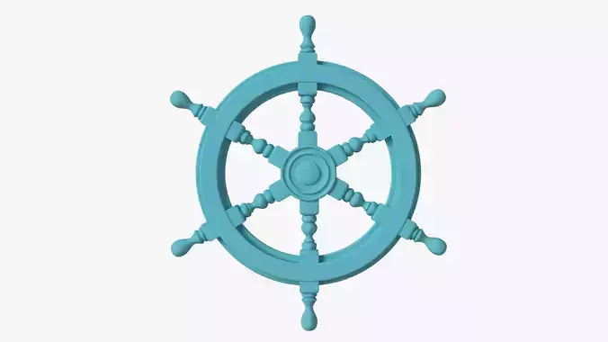 Naval steering wheel 3D model