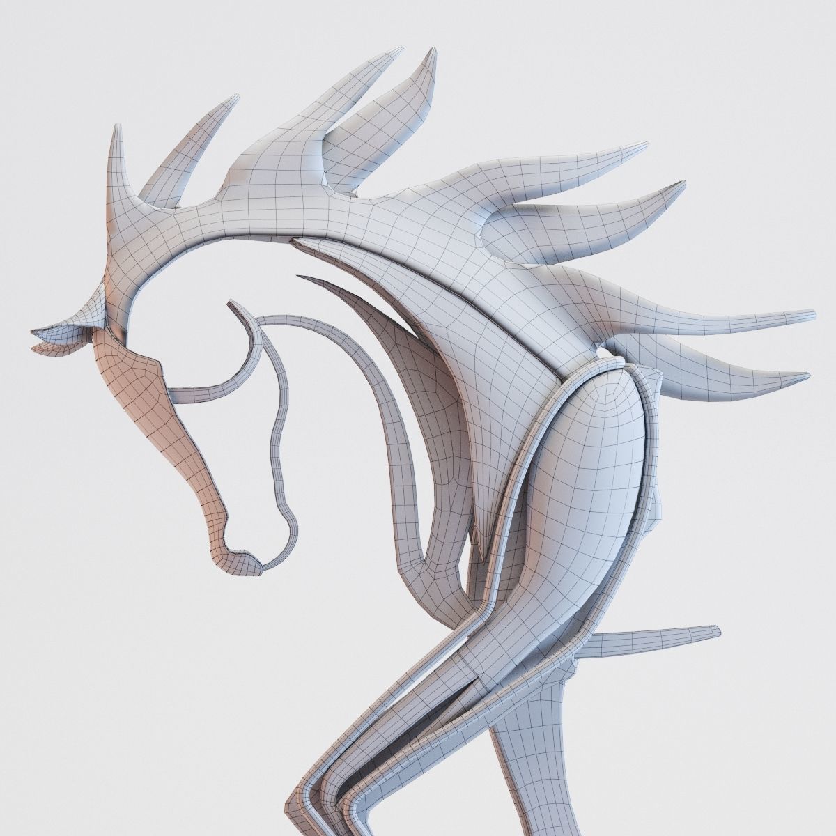 Metal Horse Statue 3D model_15