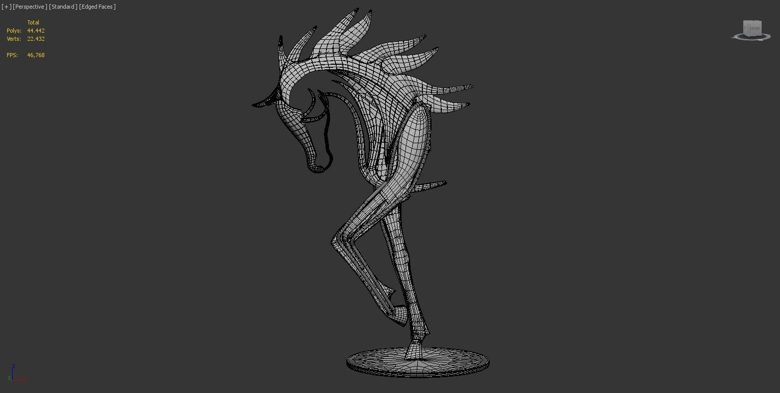 Metal Horse Statue 3D model_18
