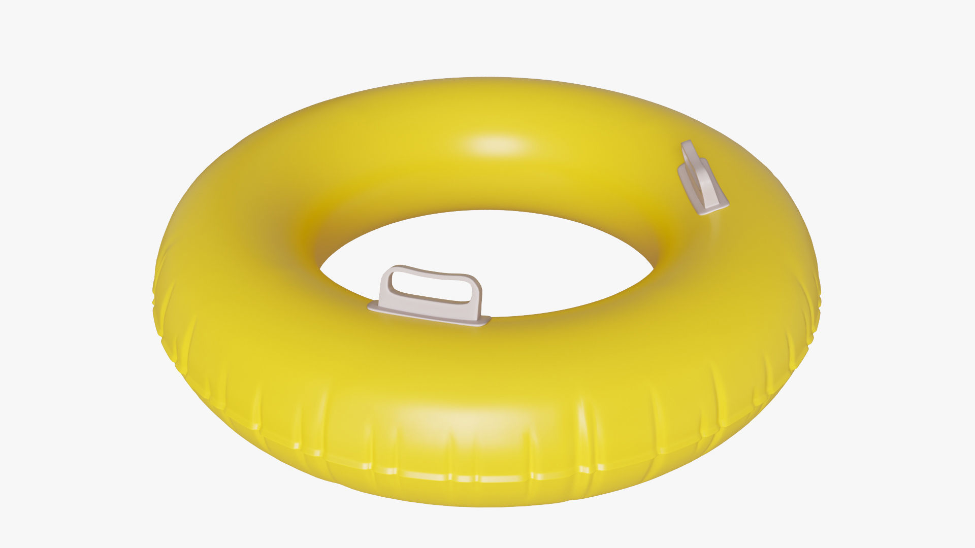Yellow swimming ring with handles 3D model_3