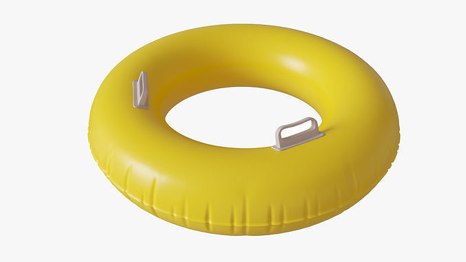 Yellow swimming ring with handles 3D model