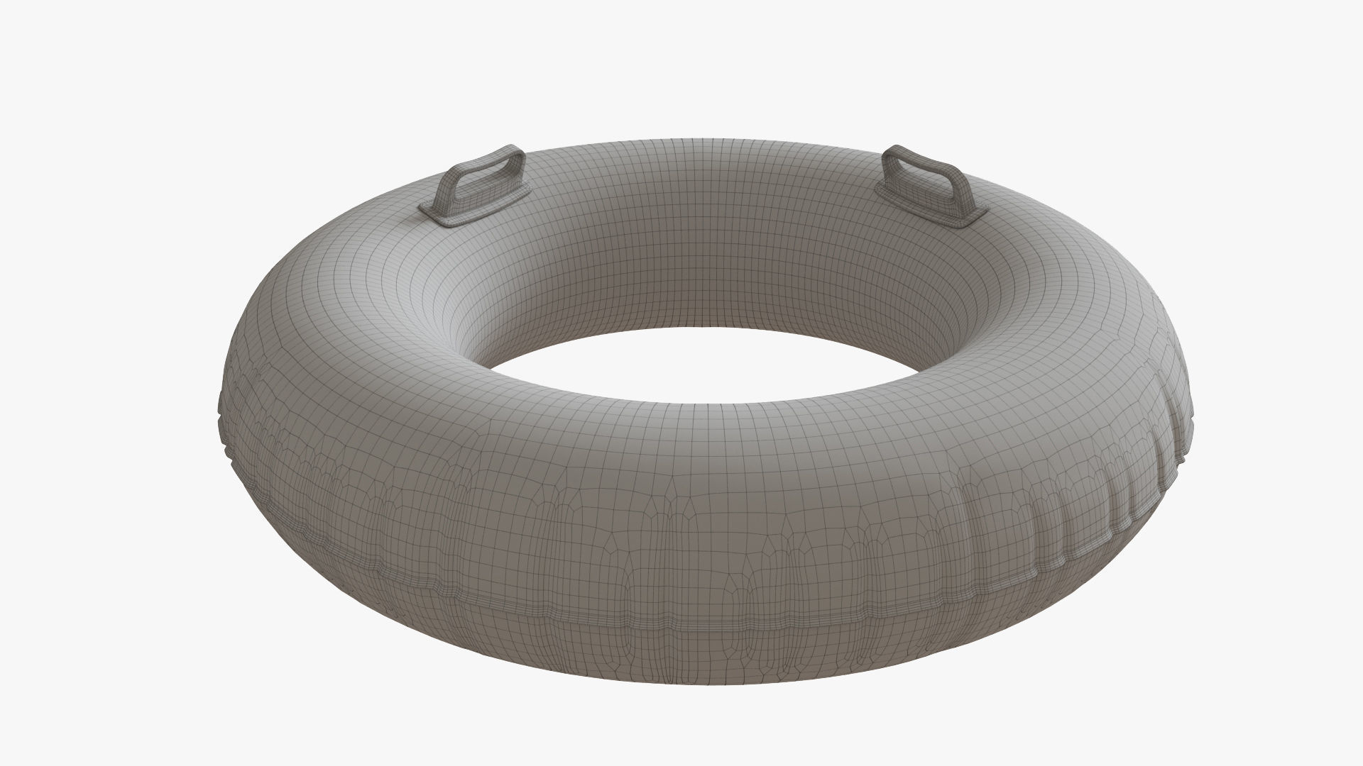 Yellow swimming ring with handles 3D model_6