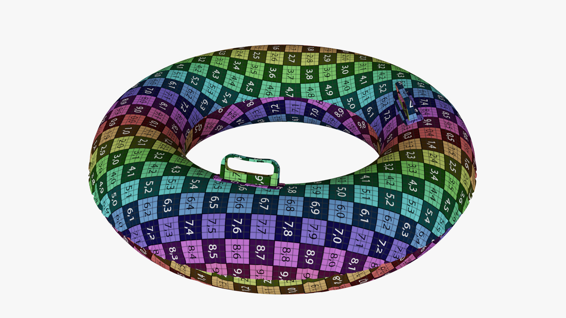 Yellow swimming ring with handles 3D model_13