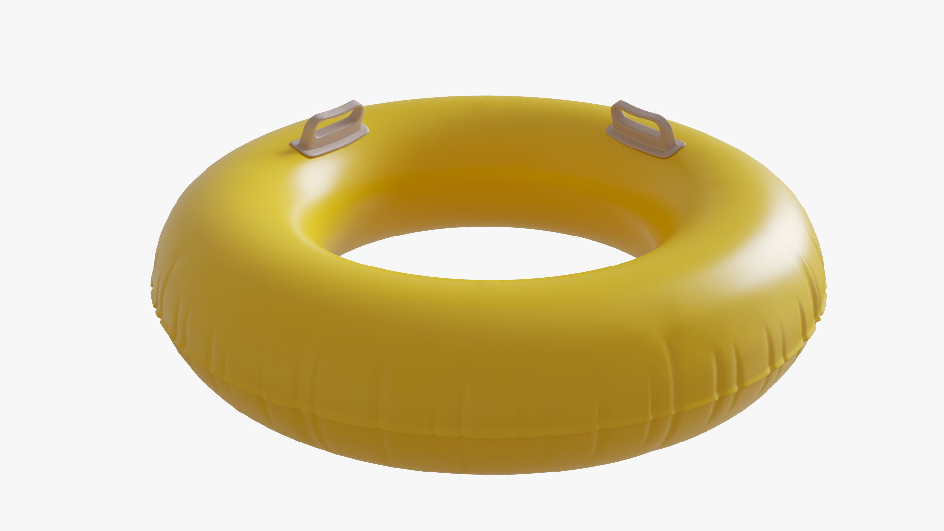Yellow swimming ring with handles 3D model_1