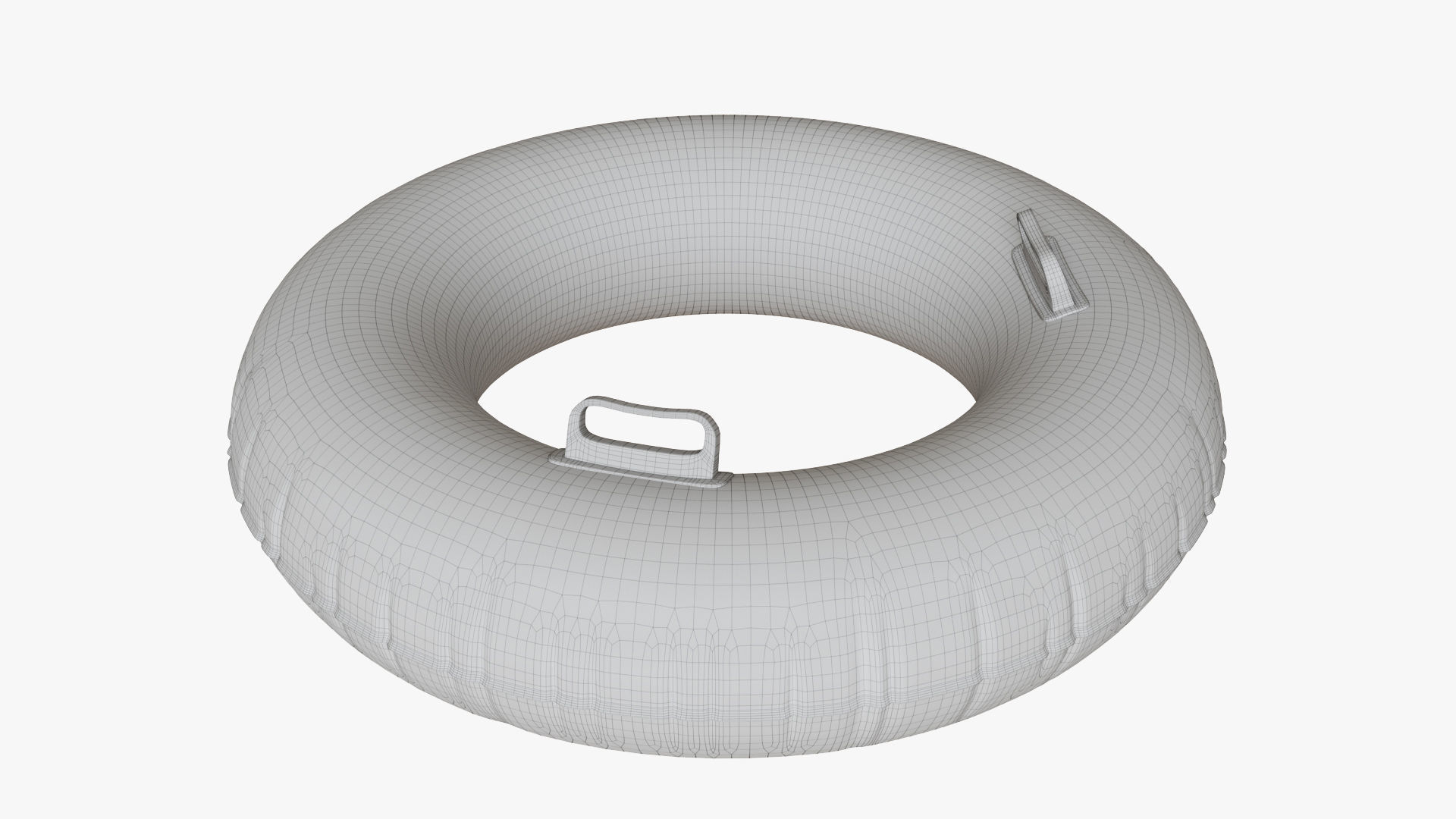 Yellow swimming ring with handles 3D model_8