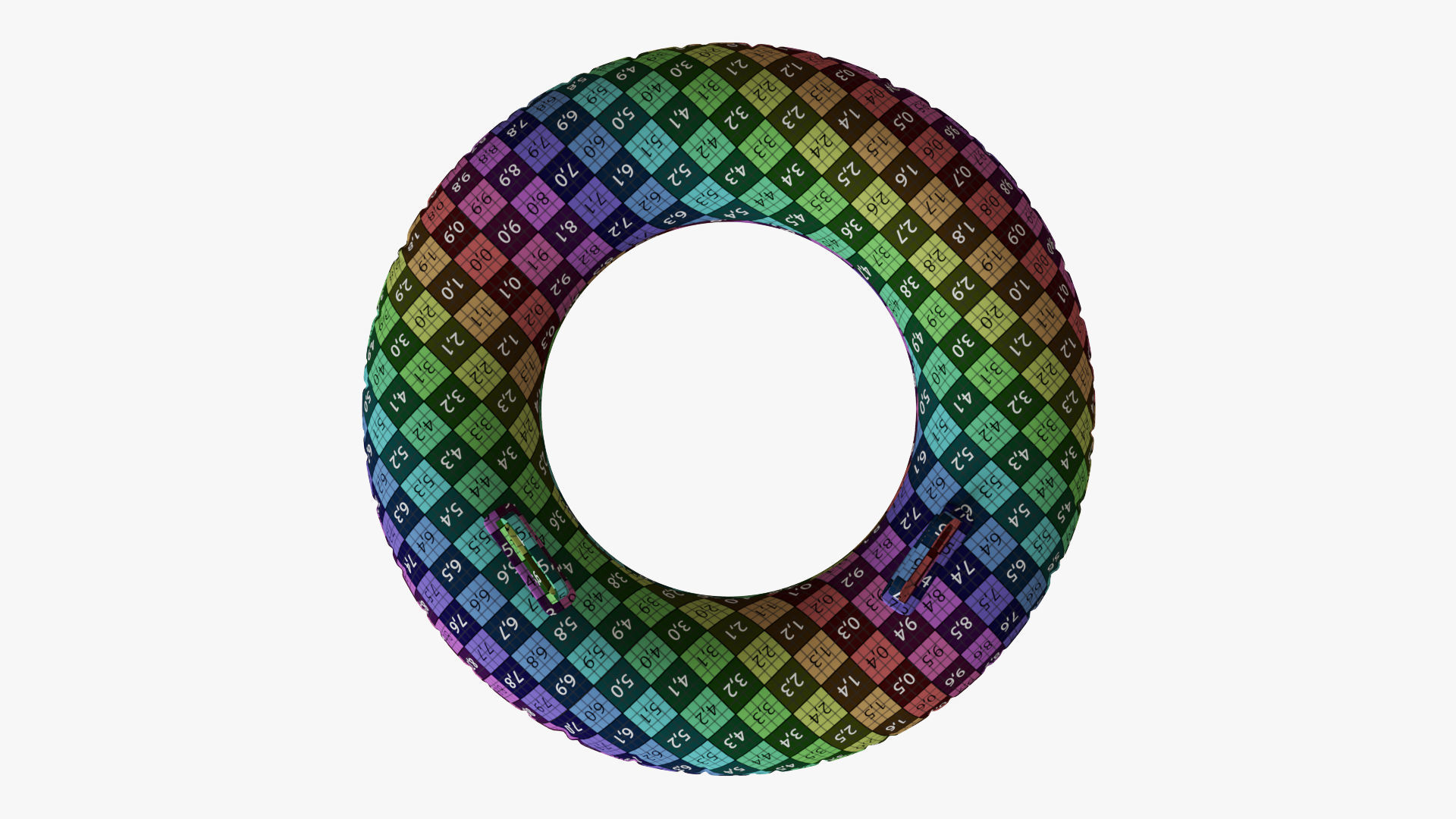 Yellow swimming ring with handles 3D model_14