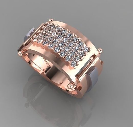 008 - Light Weighted Gents Ring 3D print model