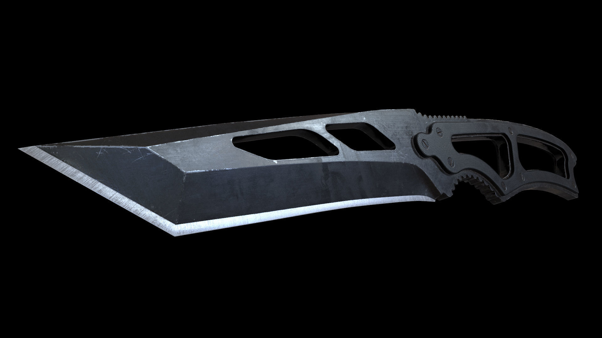 Tactical Knife Low-poly Game-ready PBR Low-poly 3D model_4