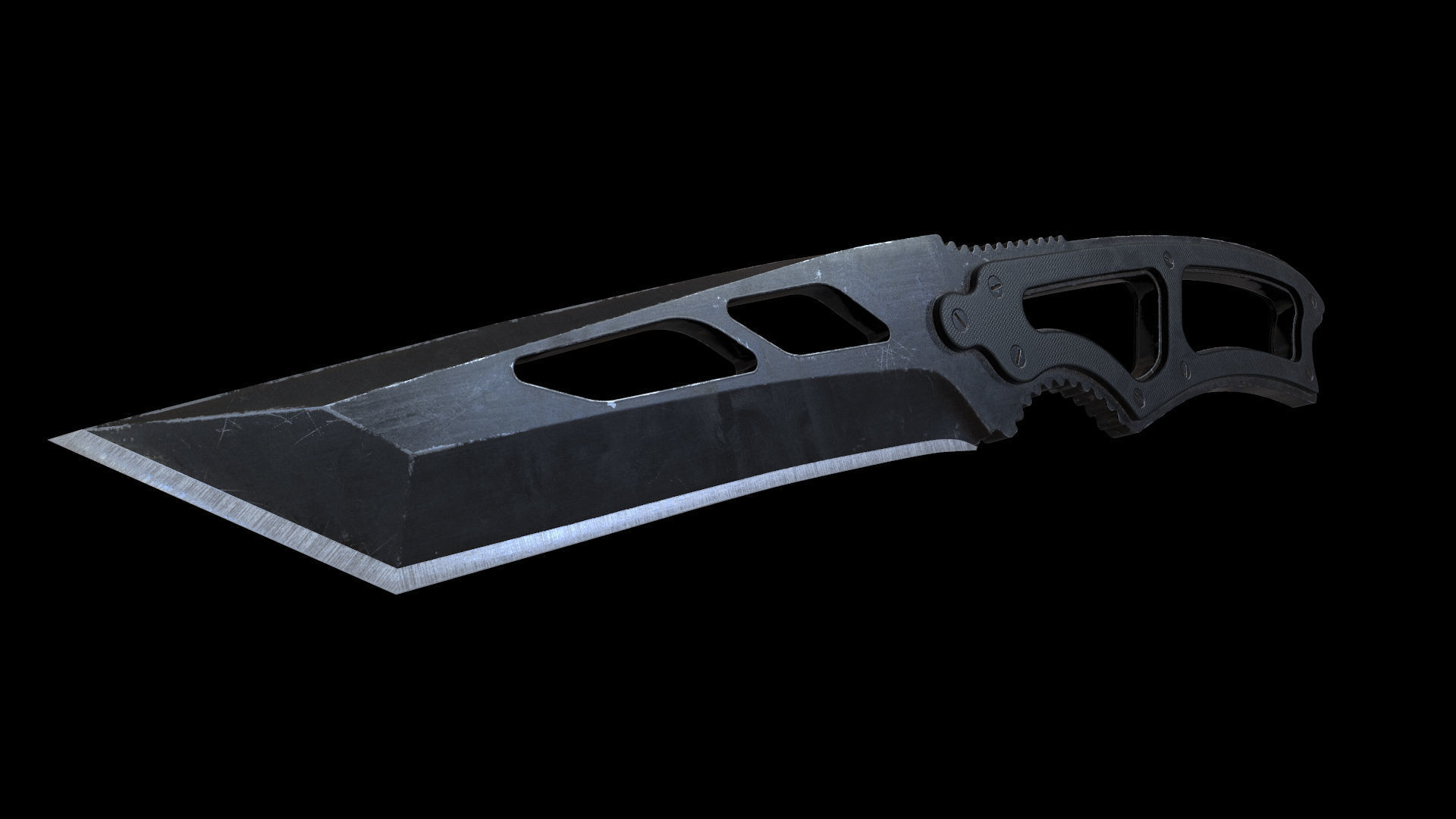 Tactical Knife Low-poly Game-ready PBR Low-poly 3D model_3