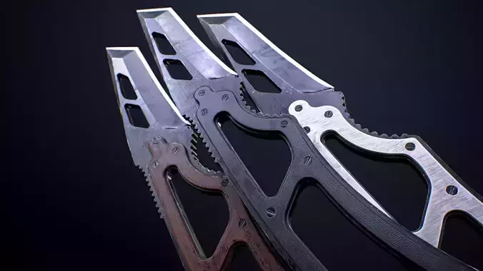 Tactical Knife Low-poly Game-ready PBR