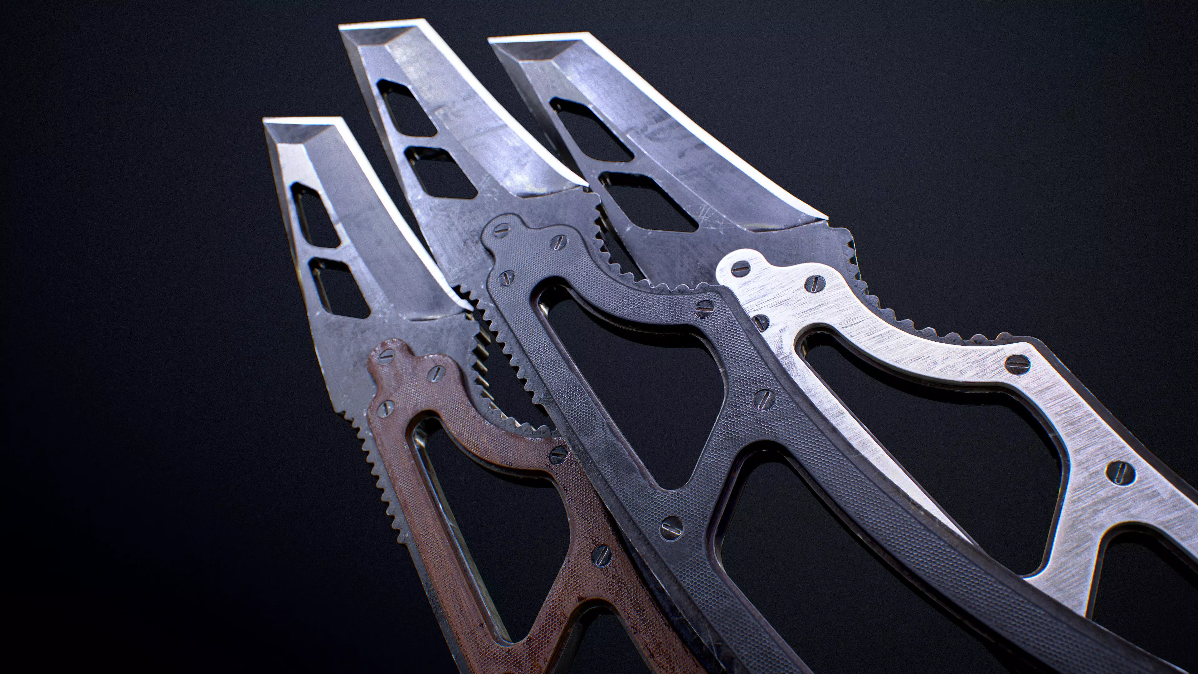 Tactical Knife Low-poly Game-ready PBR Low-poly 3D model_0