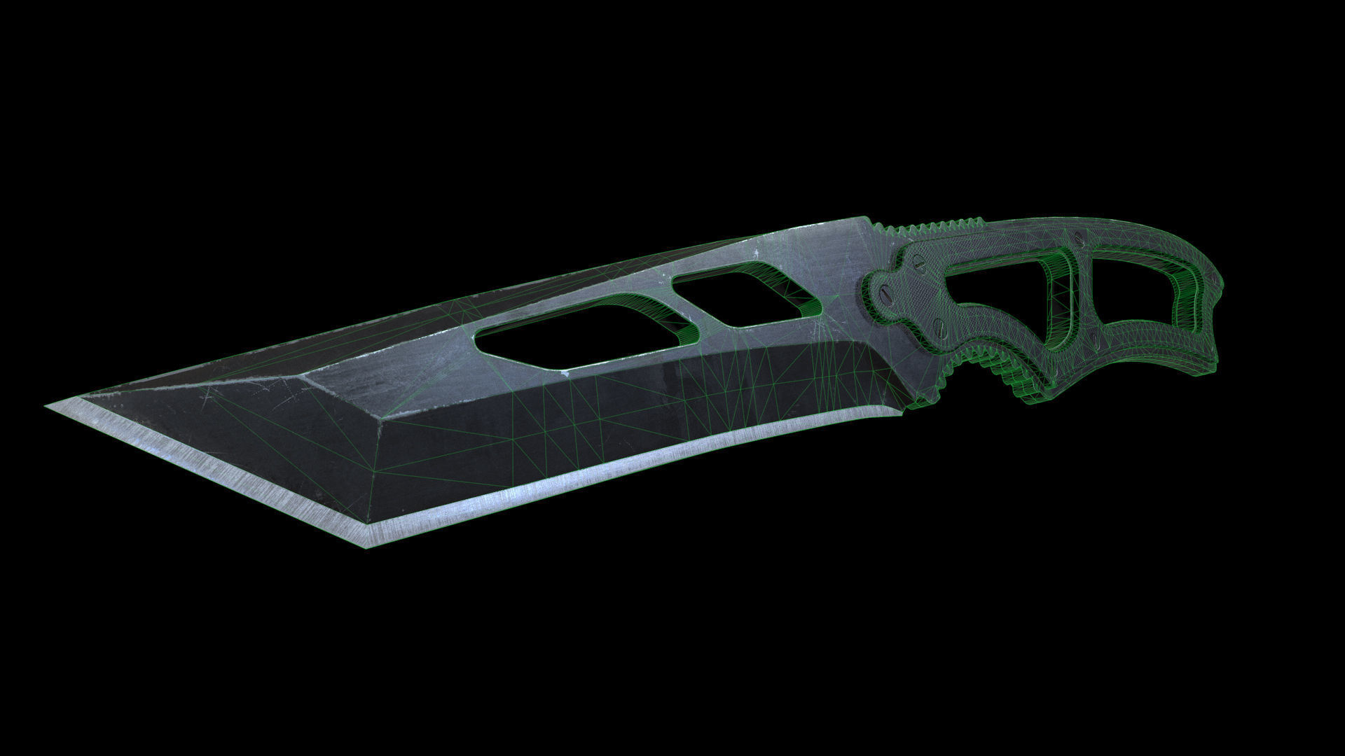 Tactical Knife Low-poly Game-ready PBR Low-poly 3D model_6