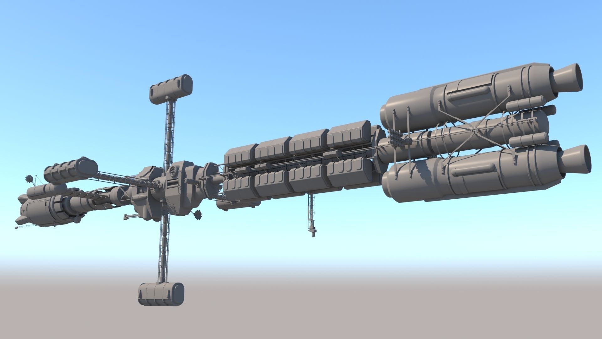 Science spaceships 3D model_8