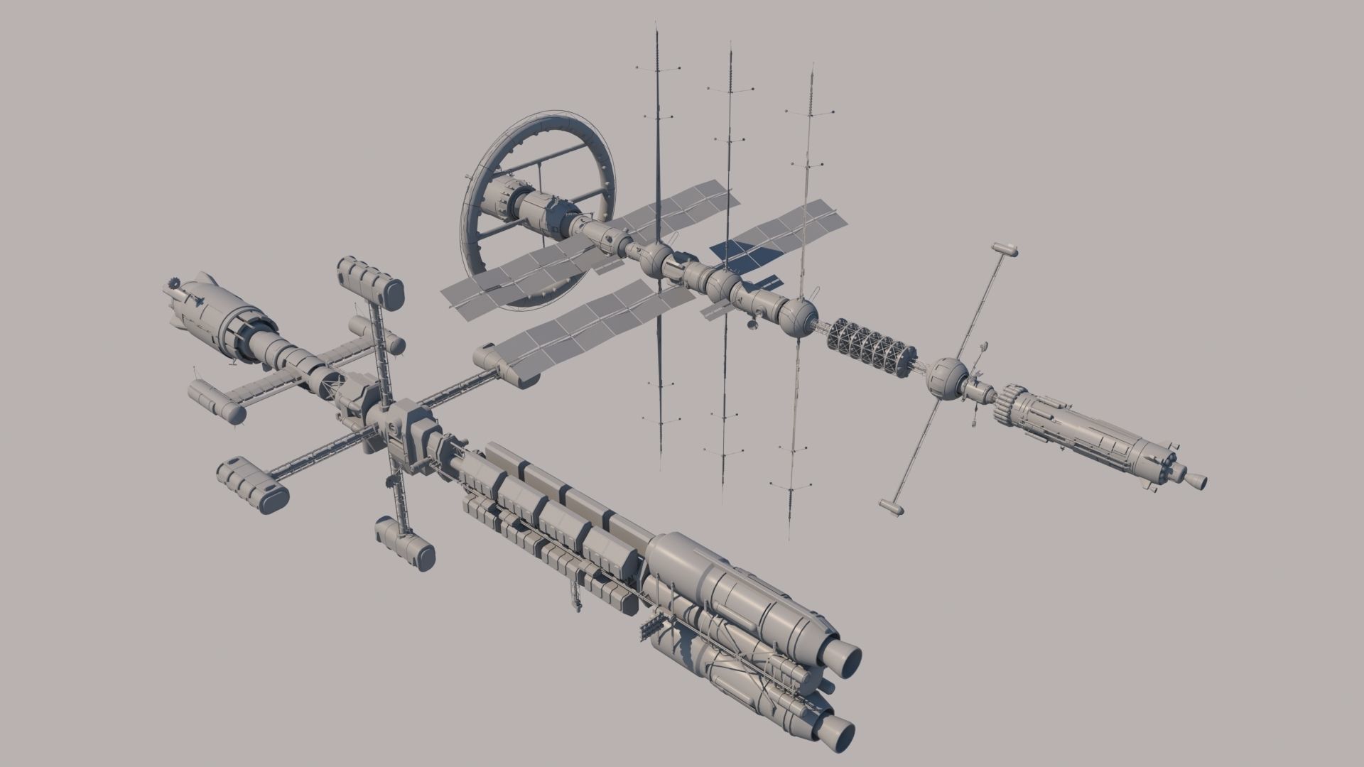 Science spaceships 3D model_6