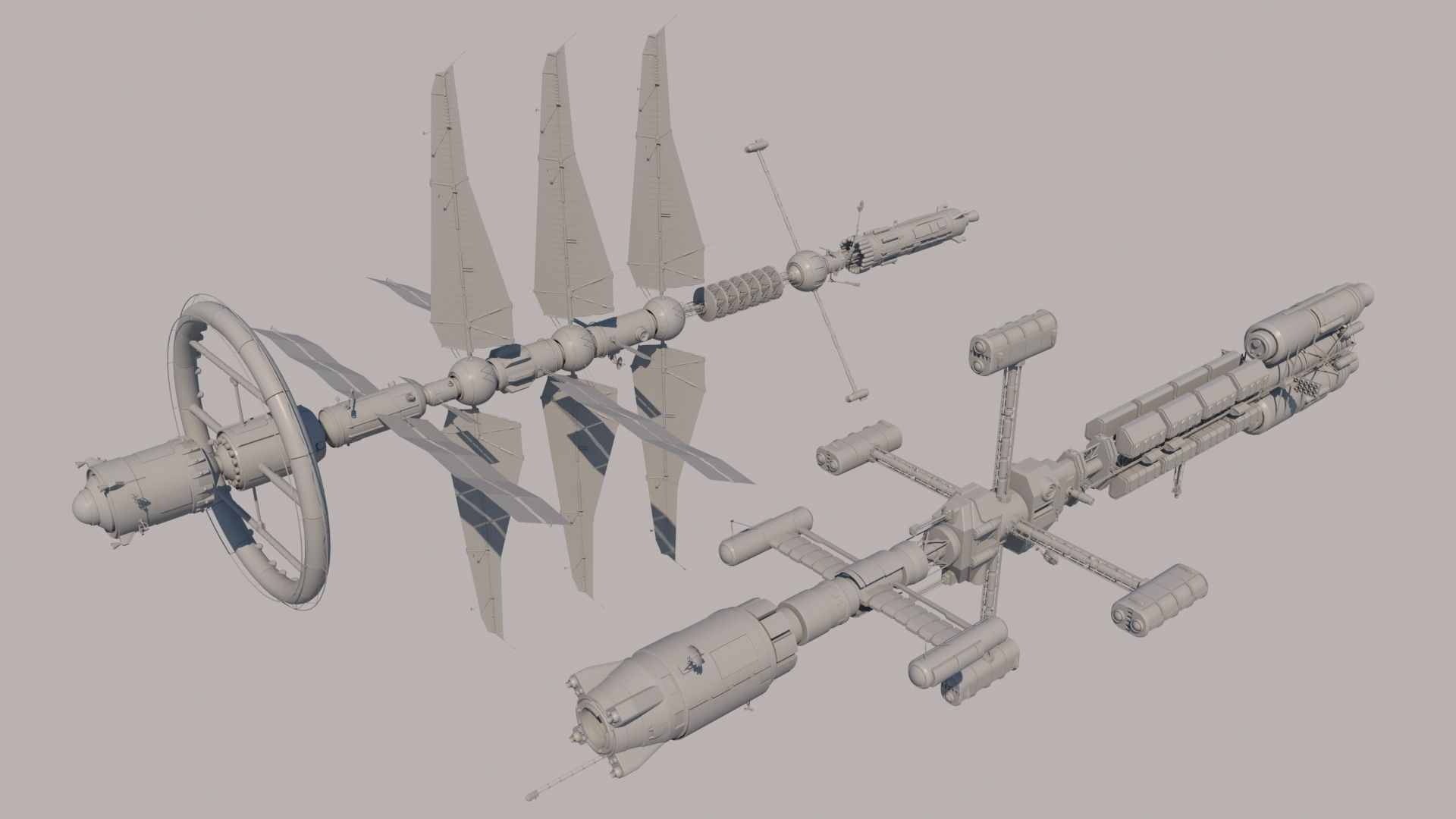 Science spaceships 3D model_5