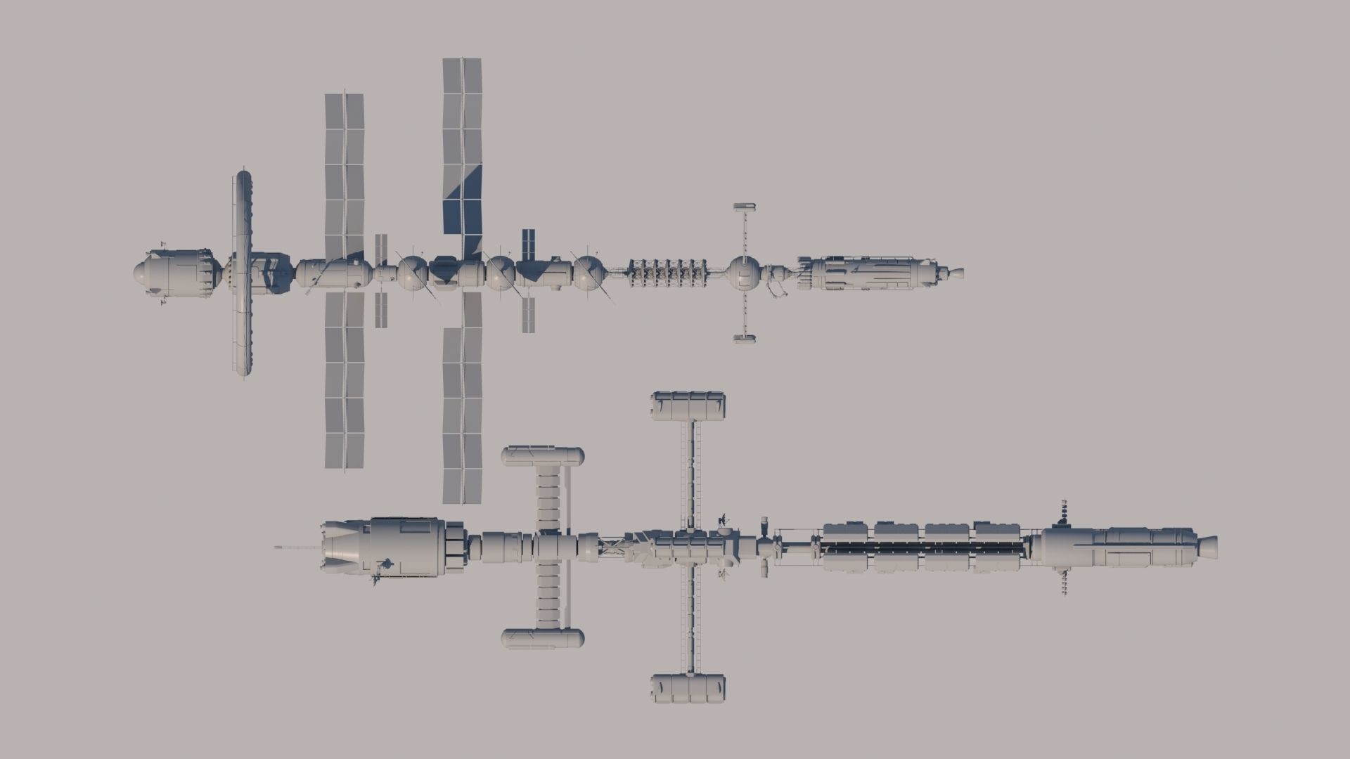 Science spaceships 3D model_2