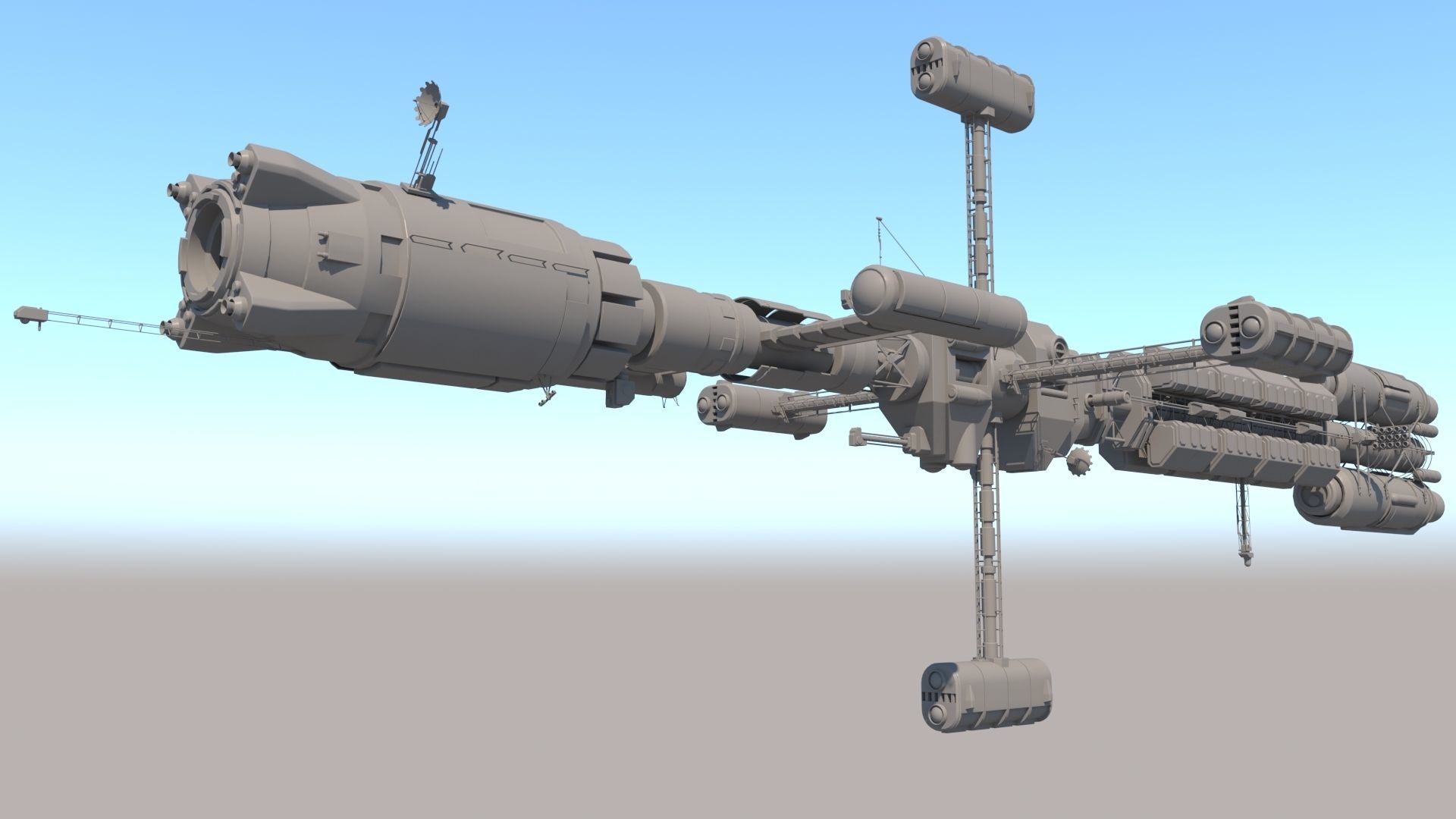 Science spaceships 3D model_7