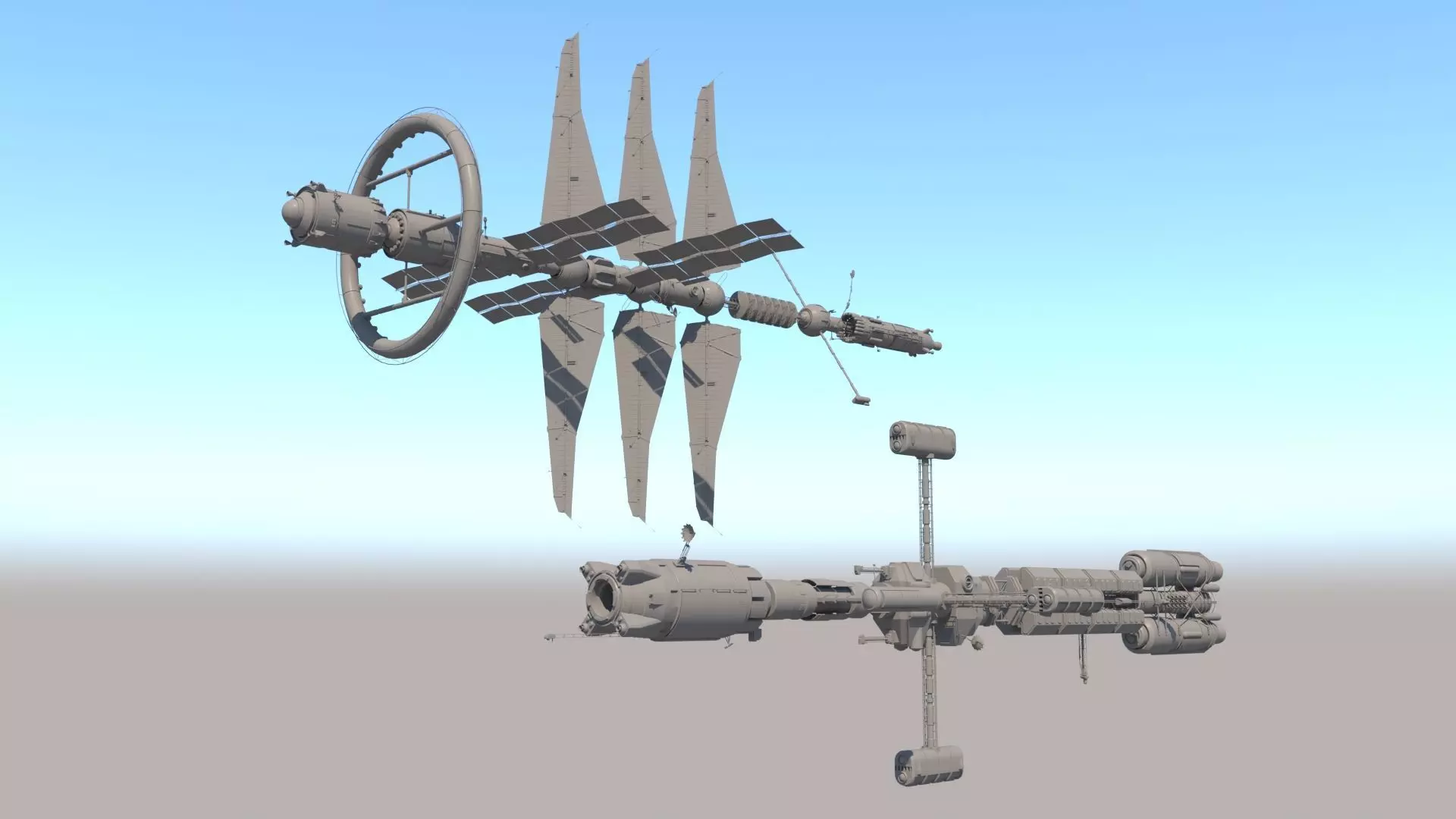Science spaceships 3D model_0