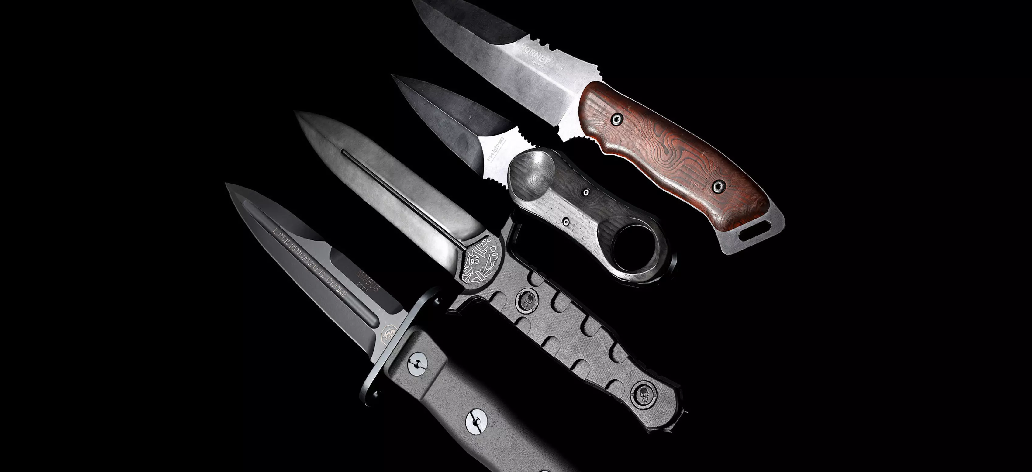 Tactical 5 knife pack Low-poly 3D model_0