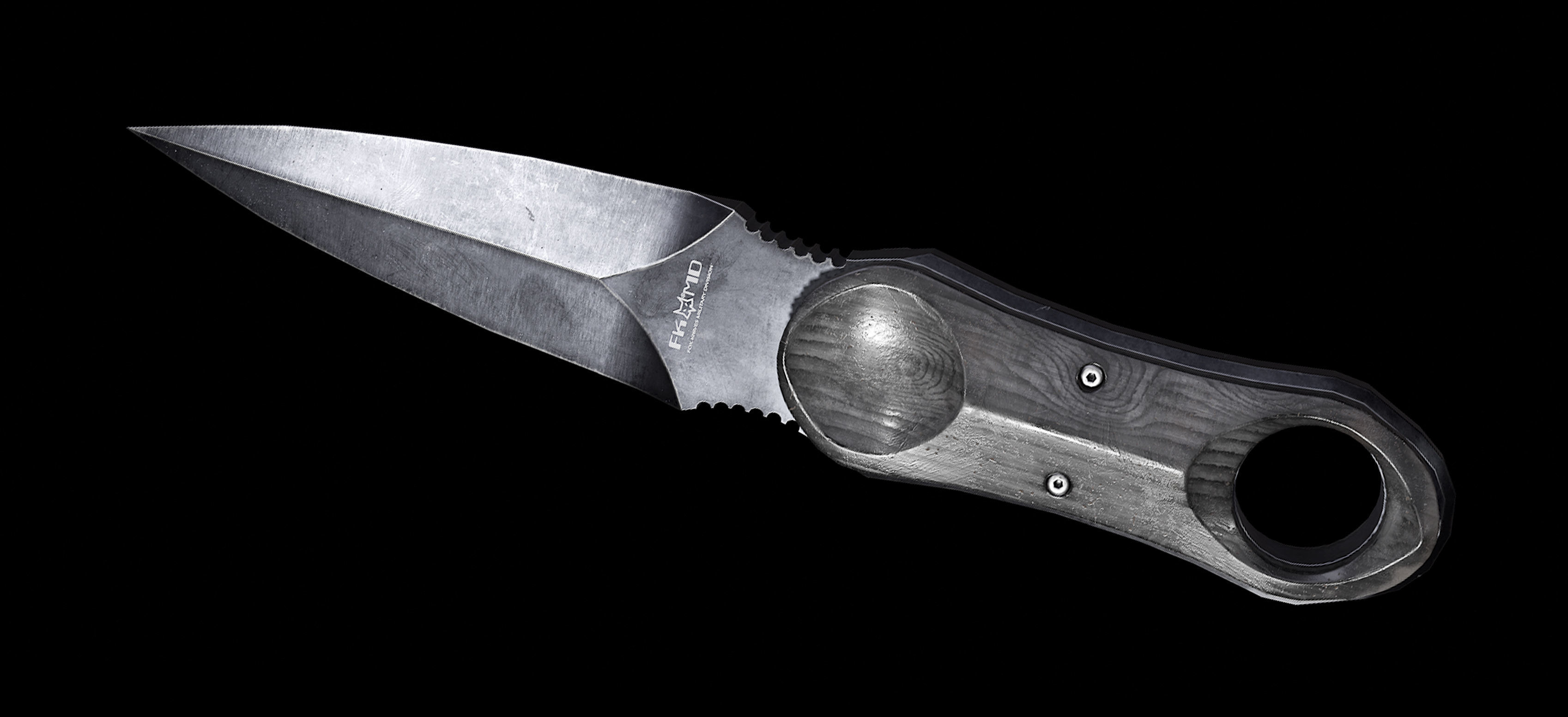 Tactical 5 knife pack Low-poly 3D model_12