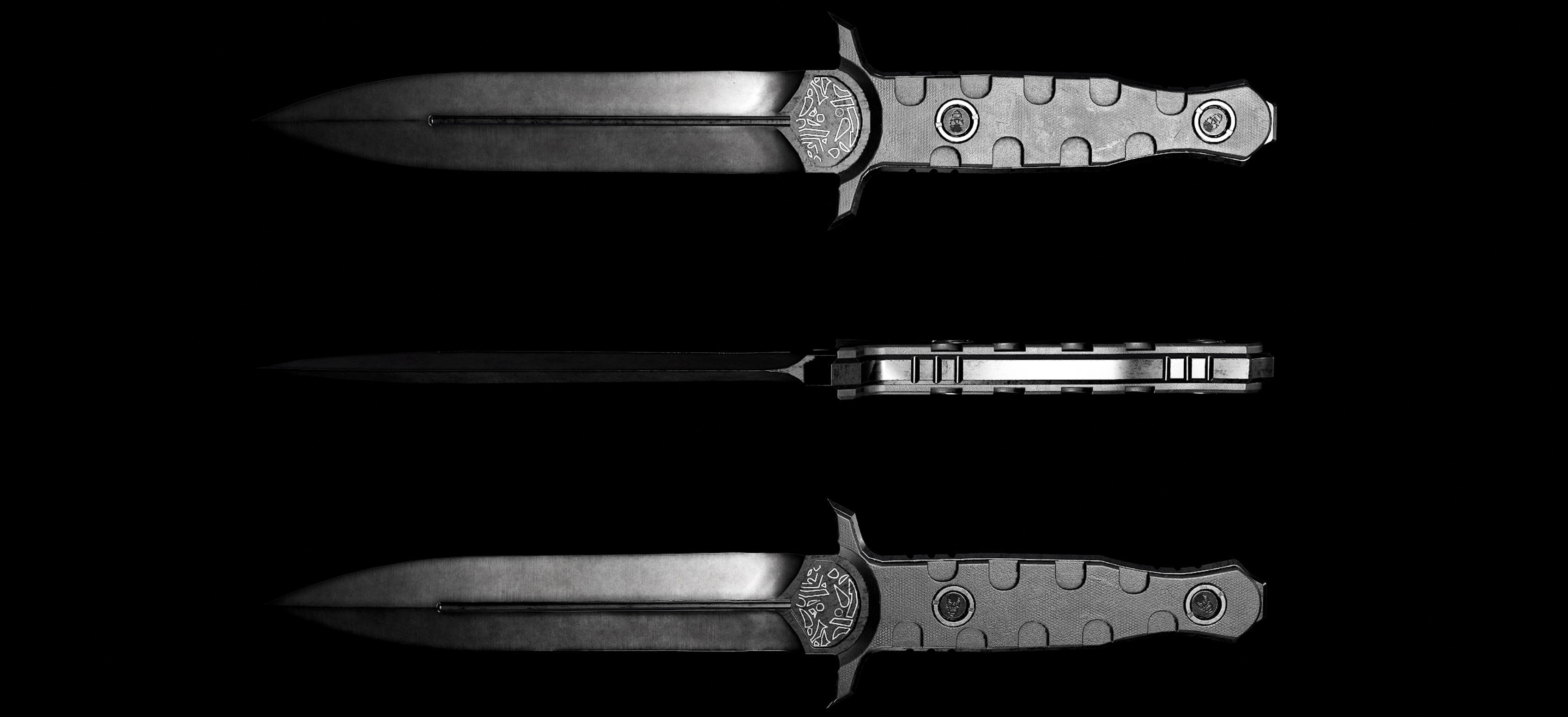 Tactical 5 knife pack Low-poly 3D model_3