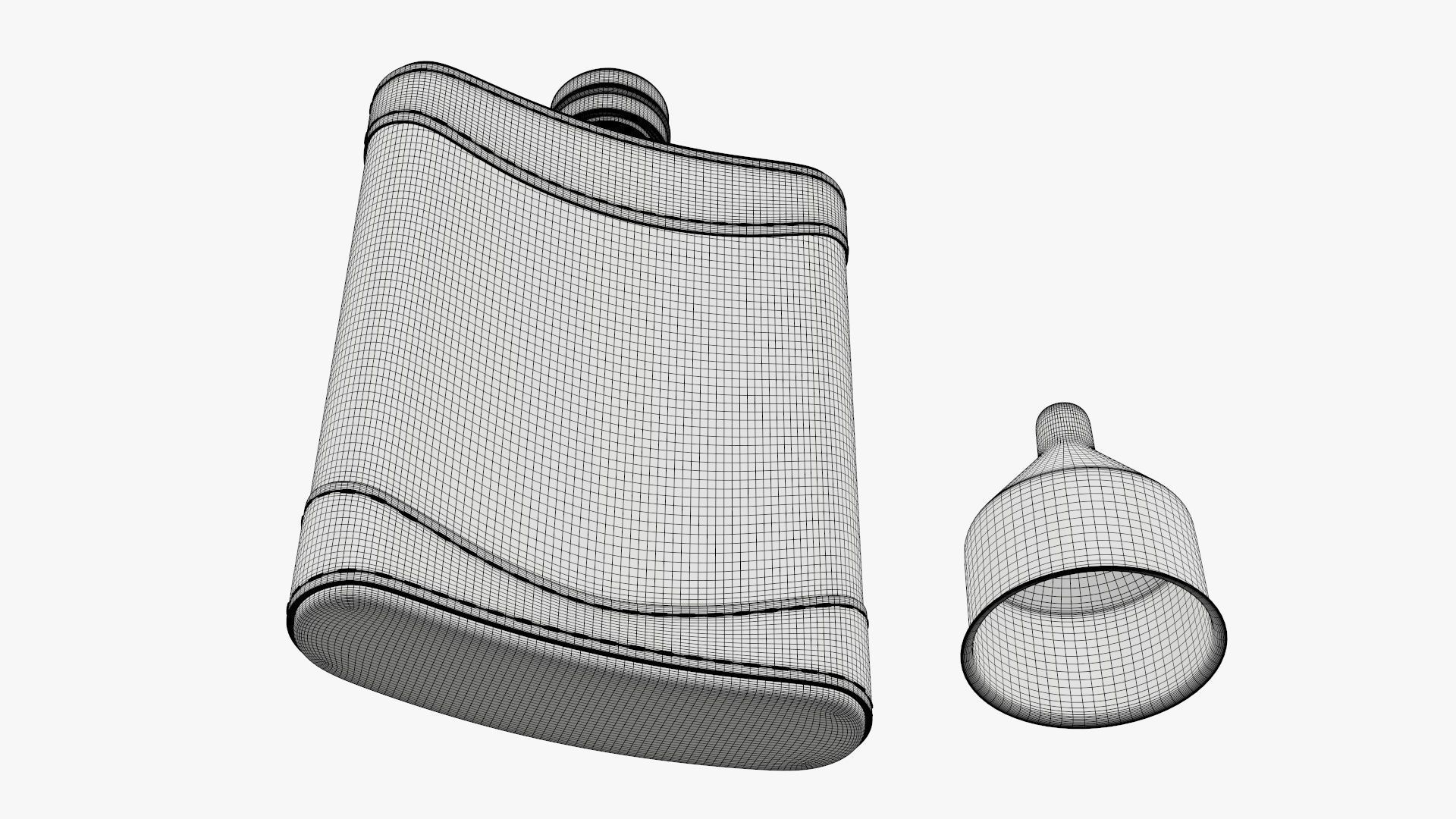 Liquor flask stainless steel leather wrap 01 3D model_10