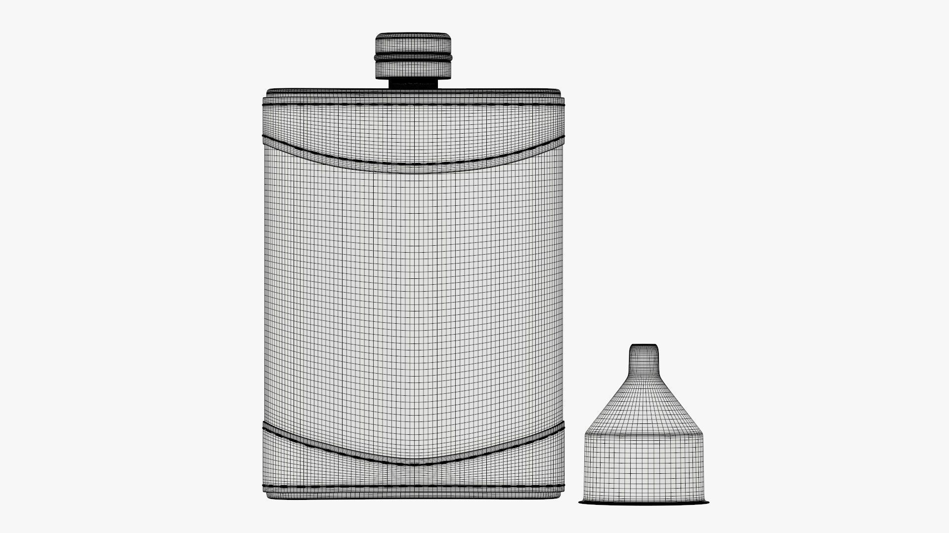 Liquor flask stainless steel leather wrap 01 3D model_7