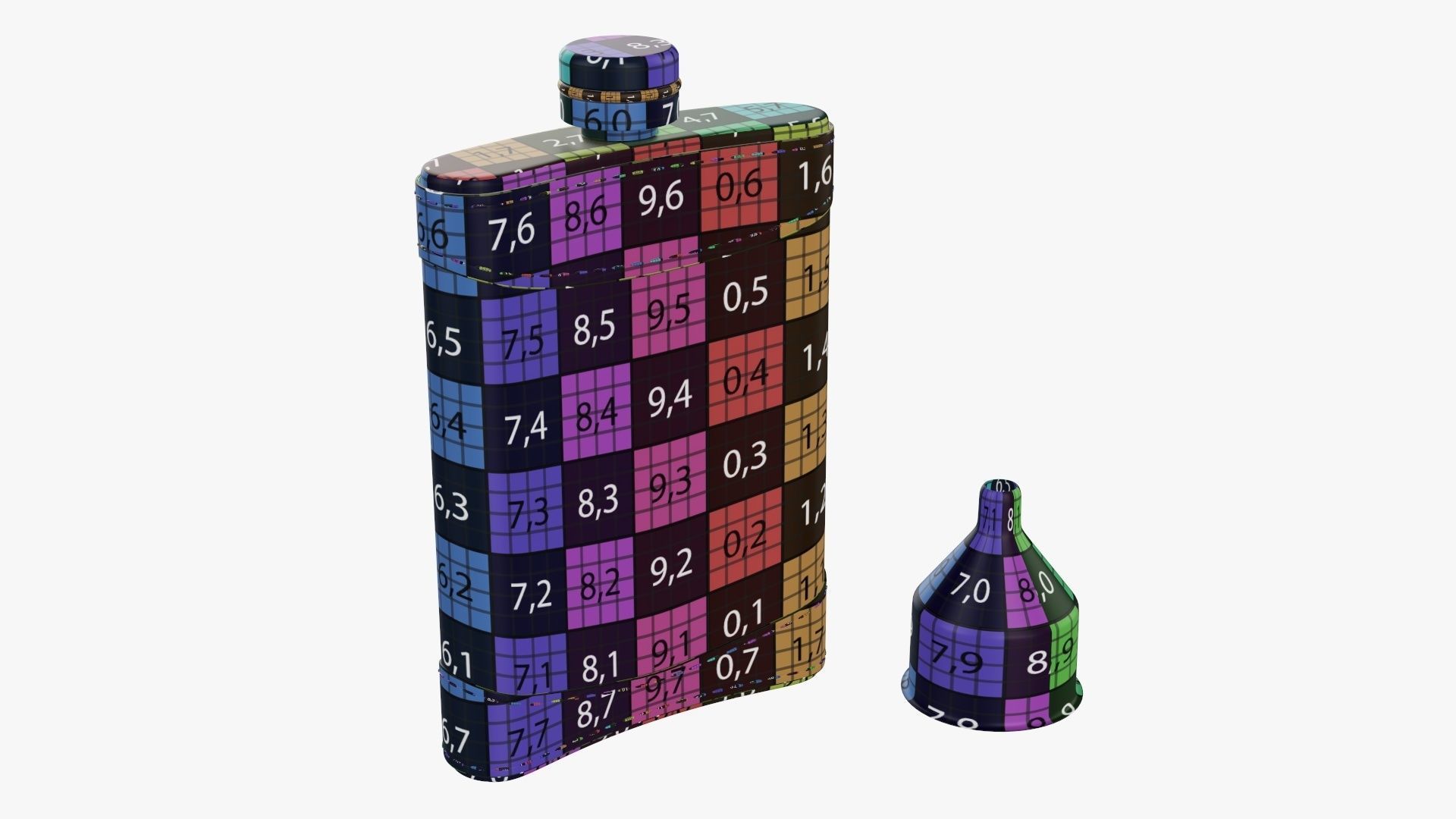 Liquor flask stainless steel leather wrap 01 3D model_11