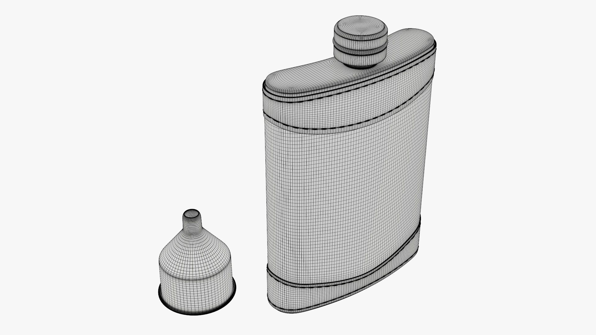 Liquor flask stainless steel leather wrap 01 3D model_8